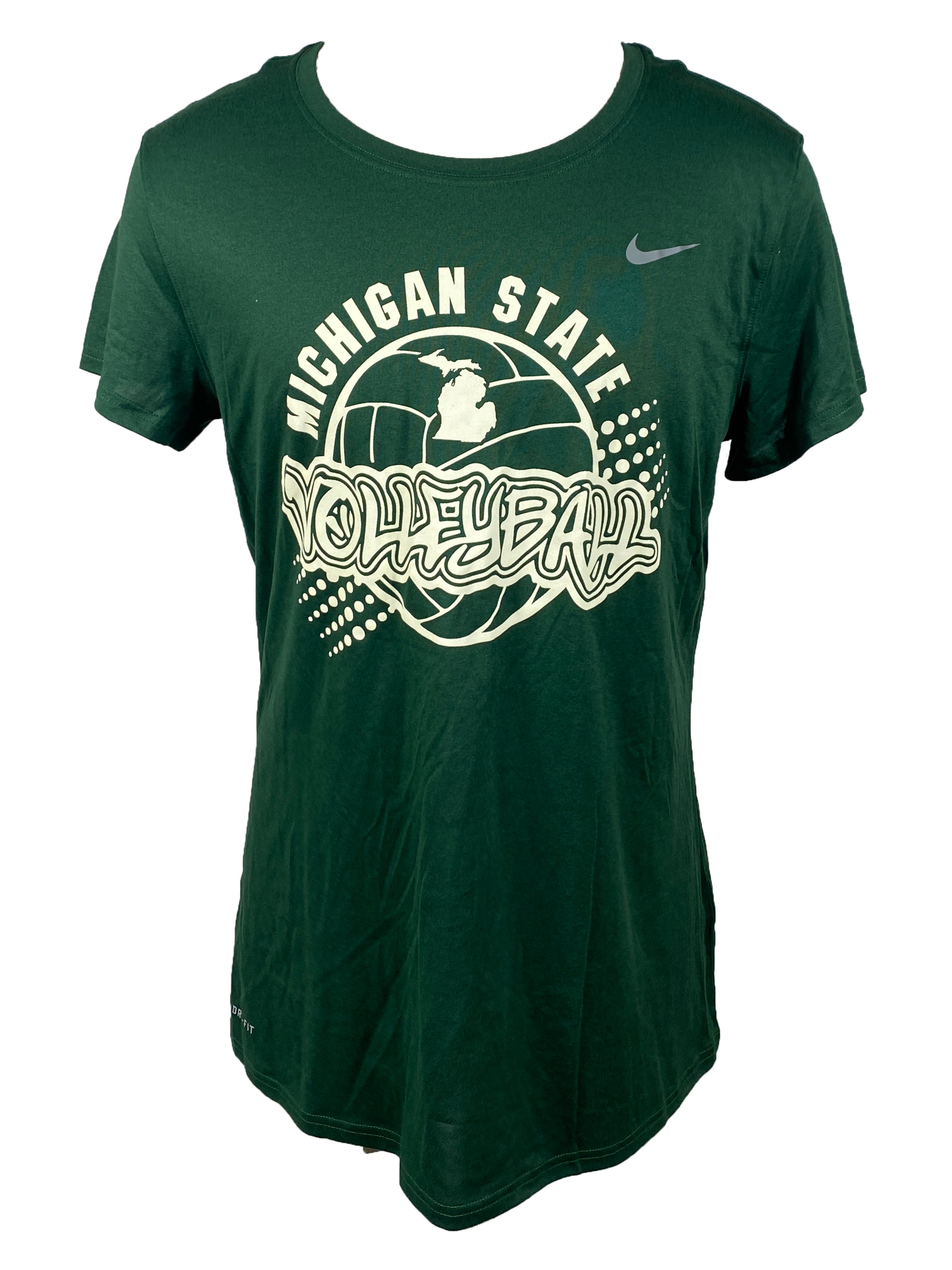 Nike Green Michigan State Volleyball T-Shirt Women's Size XL