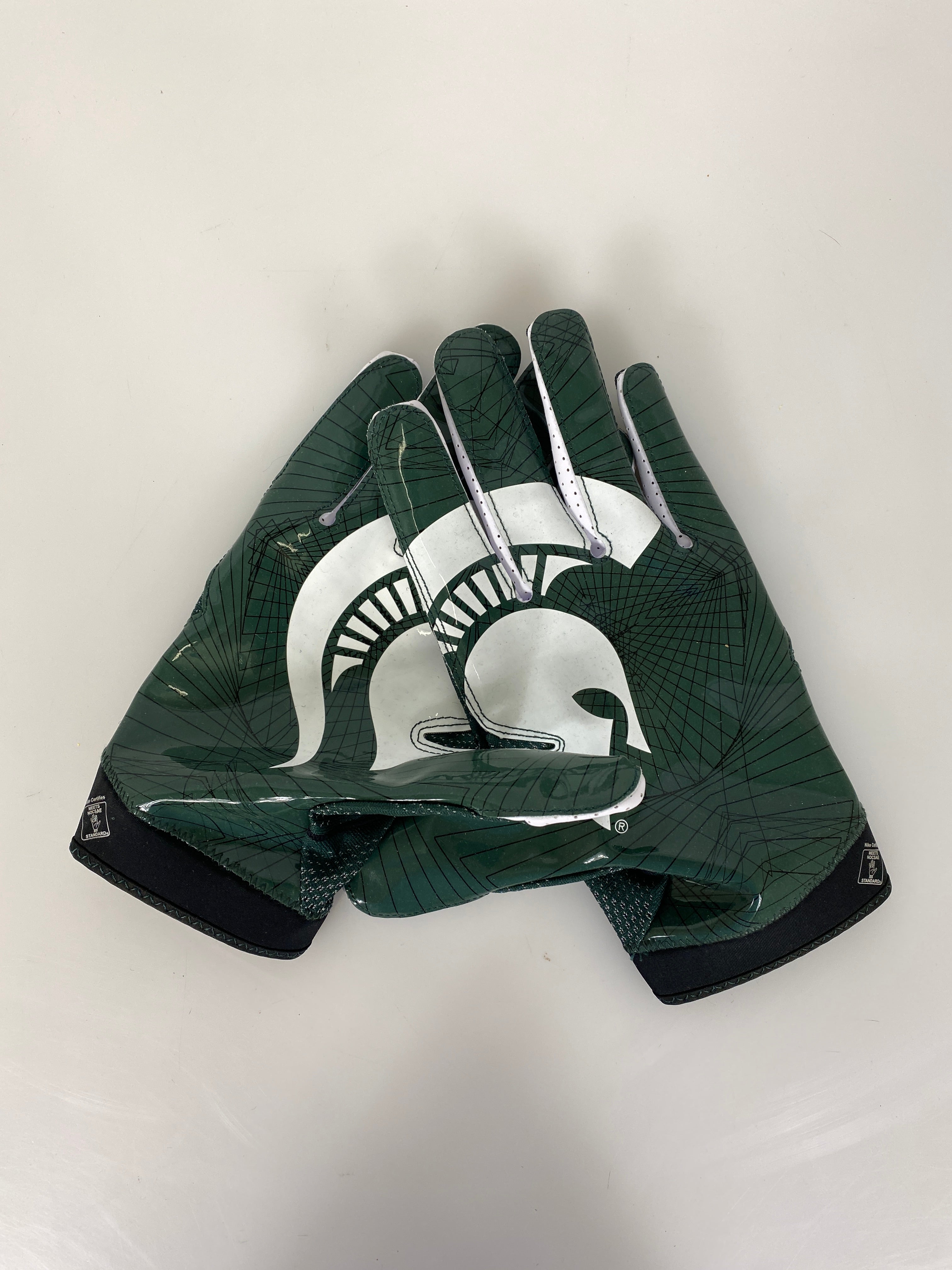 Nike Green MSU Spartans Football Gloves Unisex Size 4XL