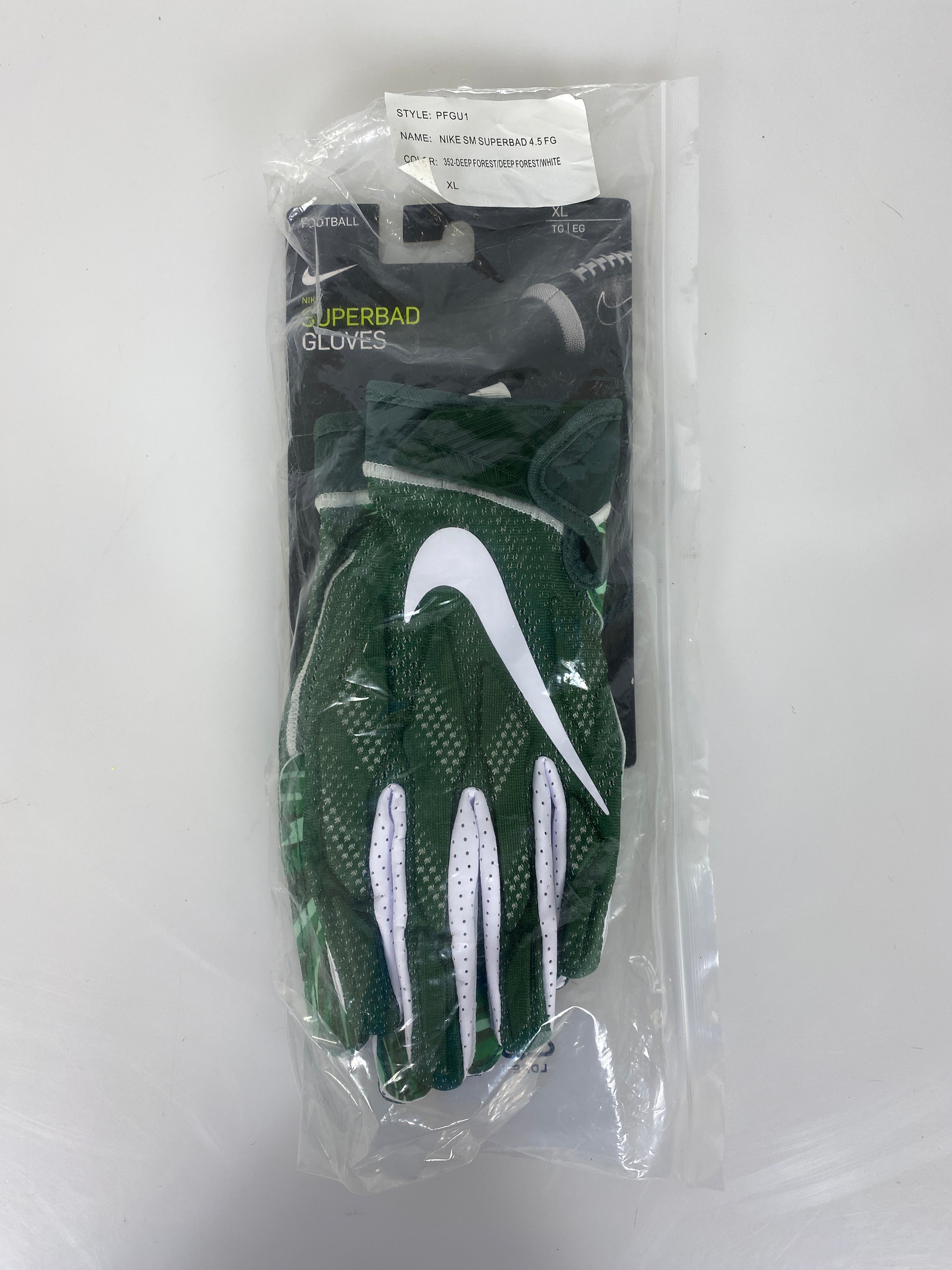 Nike Green Patterned Superbad Gloves Unisex Size XL
