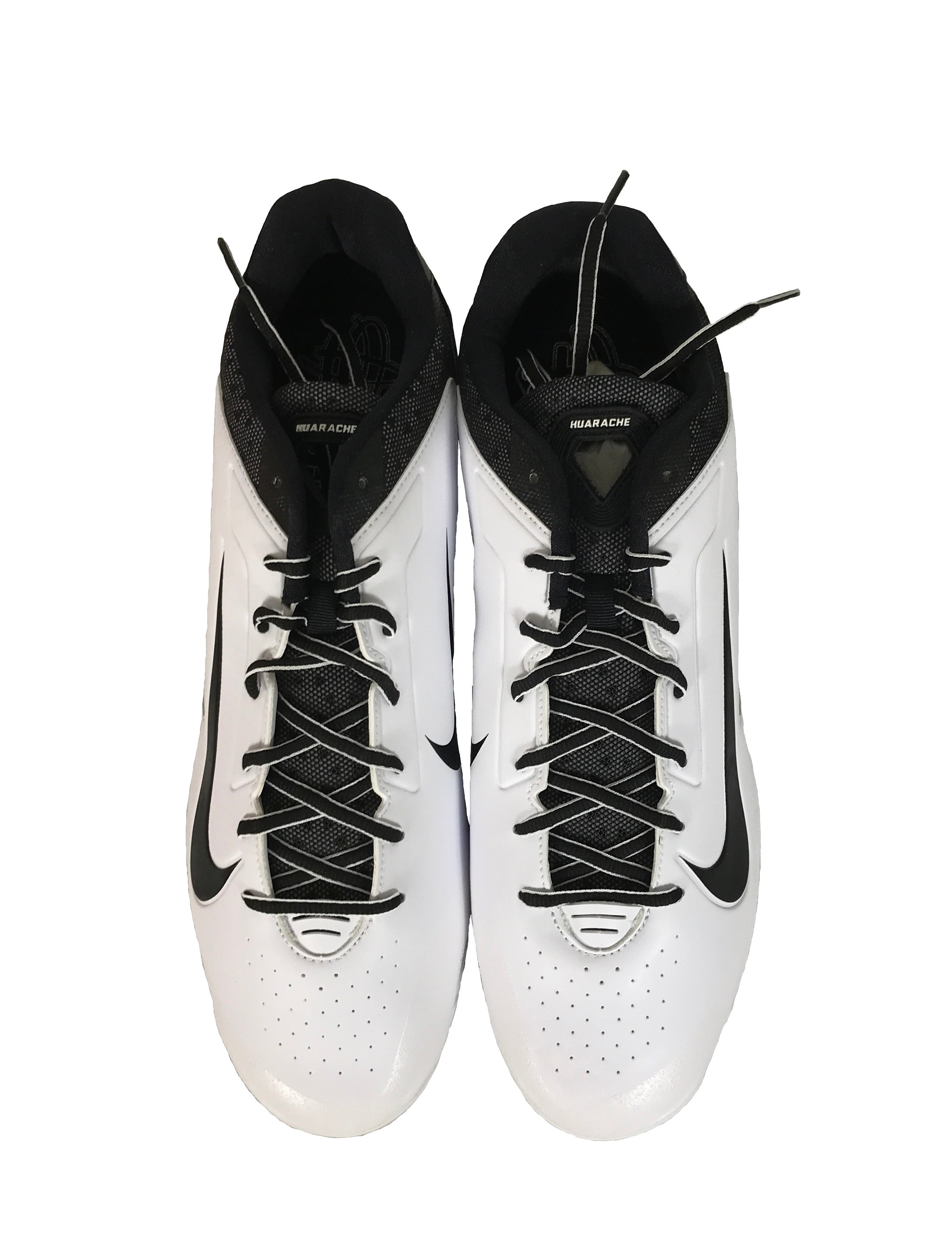 Nike Huarache Pro Low Metal Black and White Baseball Cleats Men's Size 15