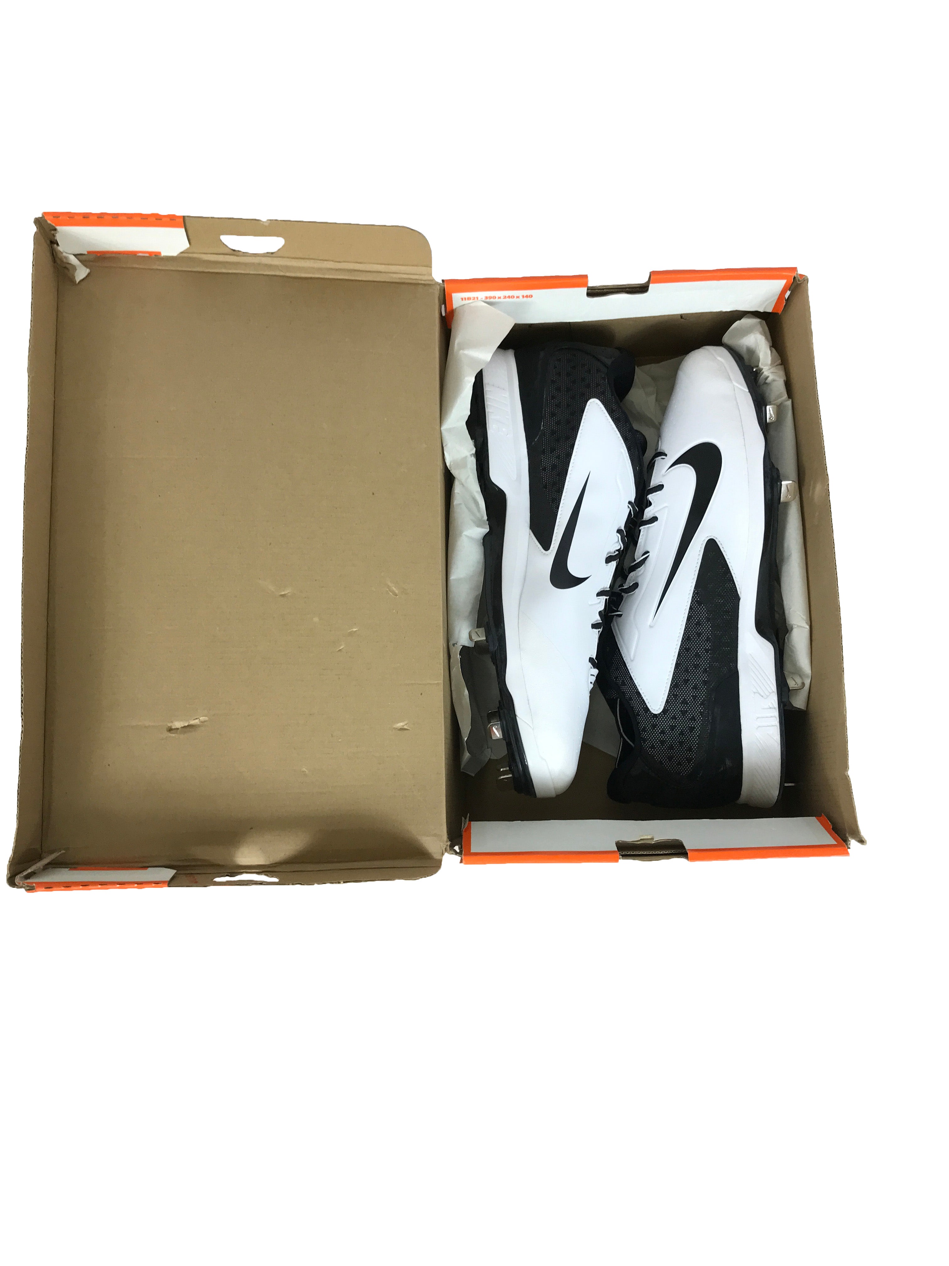 Nike Huarache Pro Low Metal Black and White Baseball Cleats Men's Size 15