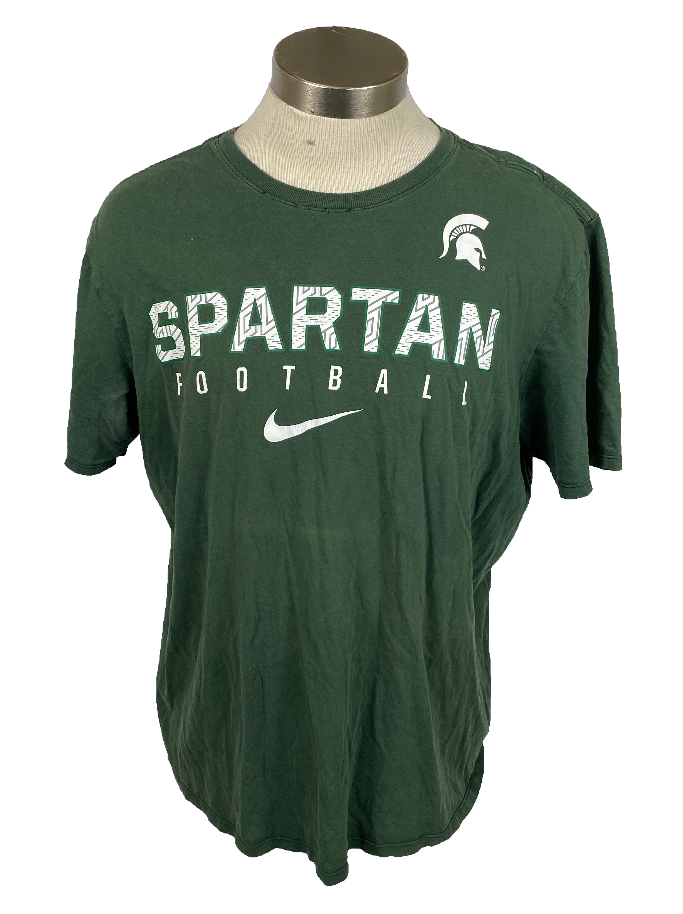 Nike Michigan State University Green Football T-Shirt Unisex Size L
