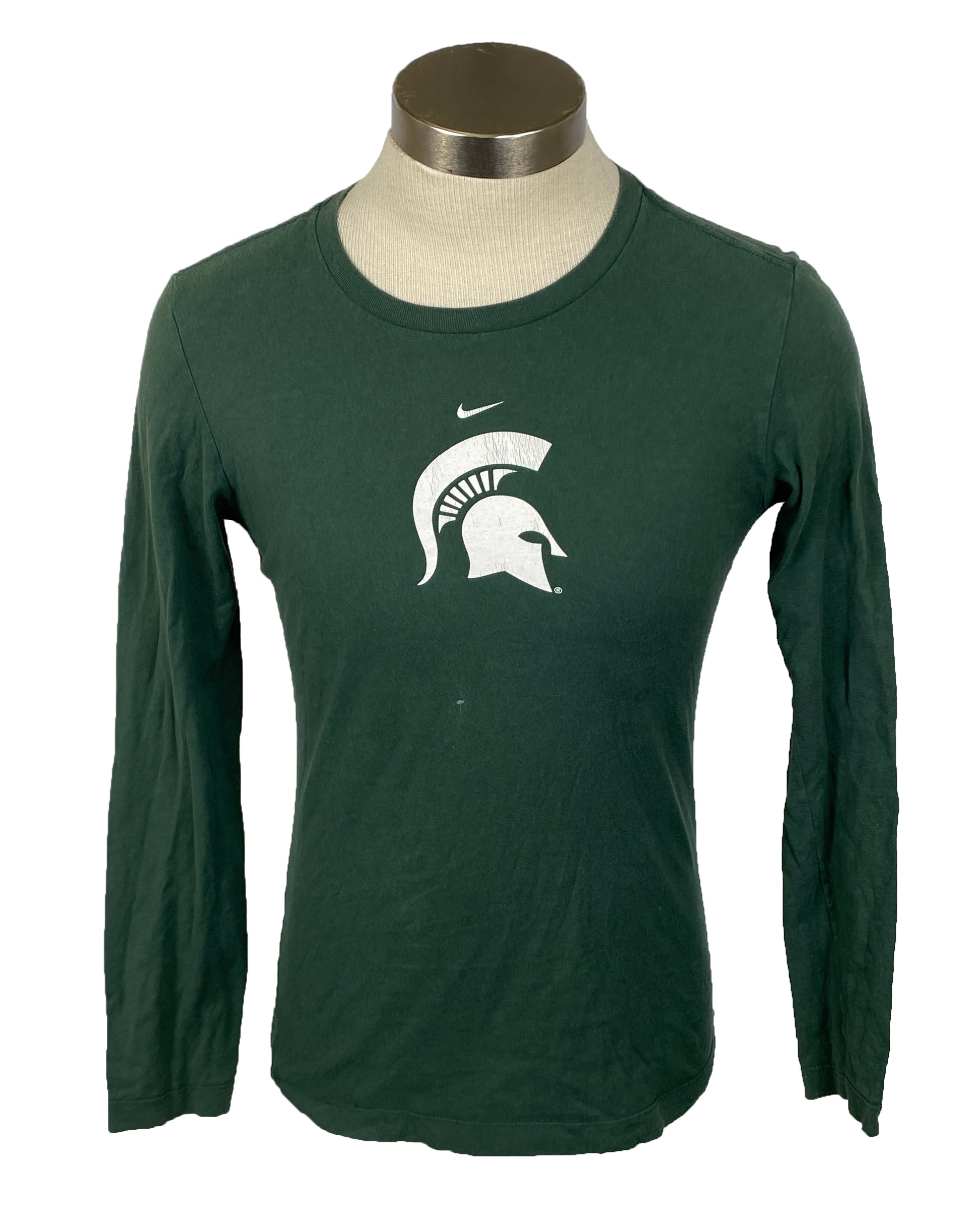 Nike MSU Green Slim-Fit Long-Sleeve T-Shirt Unisex Size M