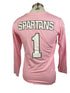 Nike Pink Spartan Brest Cancer Awareness Volleyball Long Sleeve Jersey #1 Women's Size L