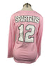 Nike Pink Spartan Brest Cancer Awareness Volleyball Long Sleeve Jersey #12 Women's Size M