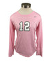 Nike Pink Spartan Brest Cancer Awareness Volleyball Long Sleeve Jersey #12 Women's Size M