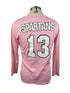 Nike Pink Spartan Brest Cancer Awareness Volleyball Long Sleeve Jersey #13 Women's Size L