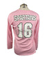 Nike Pink Spartan Brest Cancer Awareness Volleyball Long Sleeve Jersey #16 Women's Size L