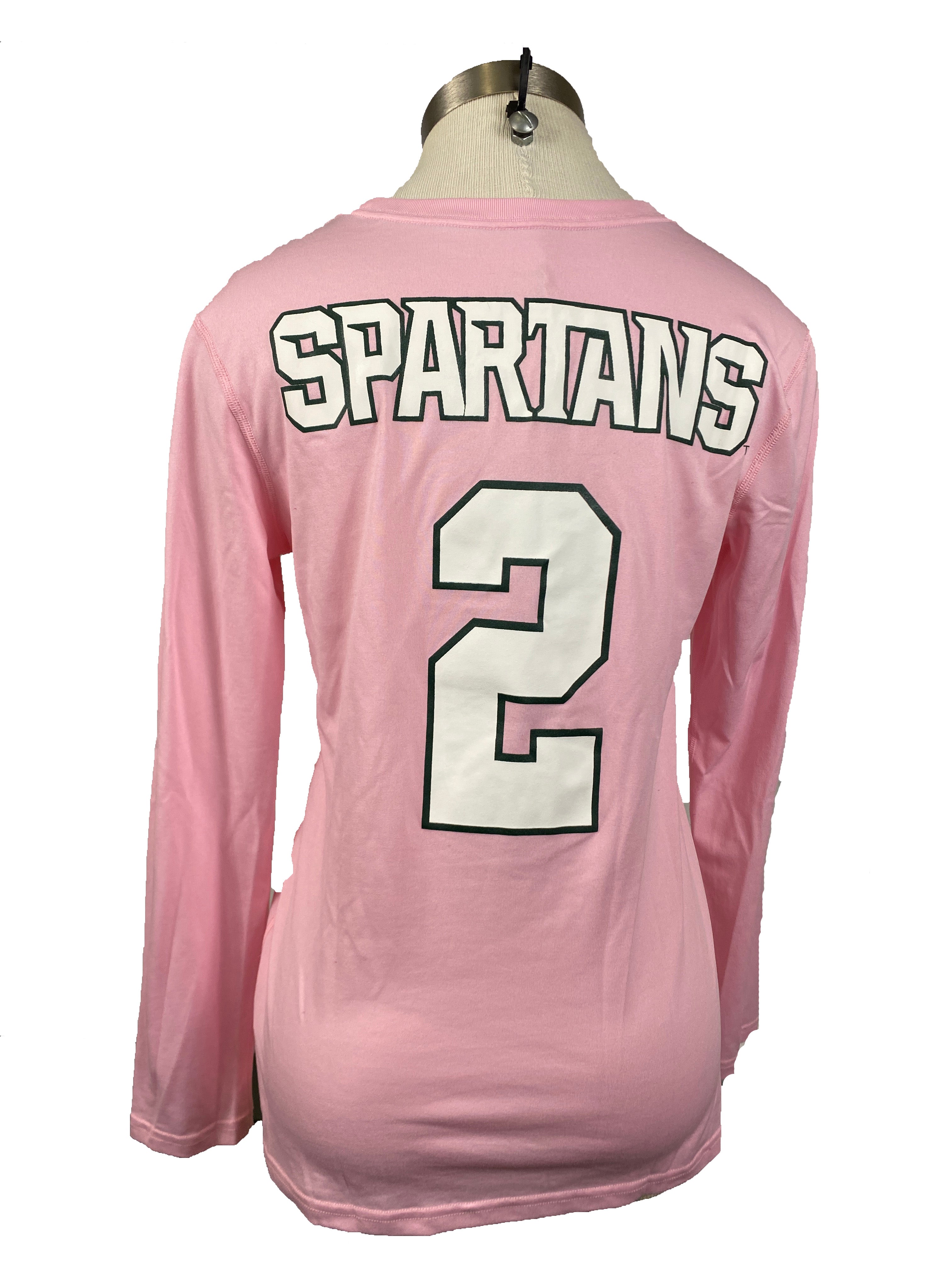 Nike Pink Spartan Brest Cancer Awareness Volleyball Long Sleeve Jersey #2 Women's Size S