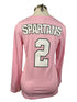 Nike Pink Spartan Brest Cancer Awareness Volleyball Long Sleeve Jersey #2 Women's Size S