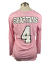 Nike Pink Spartan Brest Cancer Awareness Volleyball Long Sleeve Jersey #4 Women's Size M
