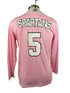 Nike Pink Spartan Brest Cancer Awareness Volleyball Long Sleeve Jersey #5 Women's Size XL