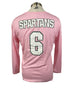 Nike Pink Spartan Brest Cancer Awareness Volleyball Long Sleeve Jersey #6 Women's Size L