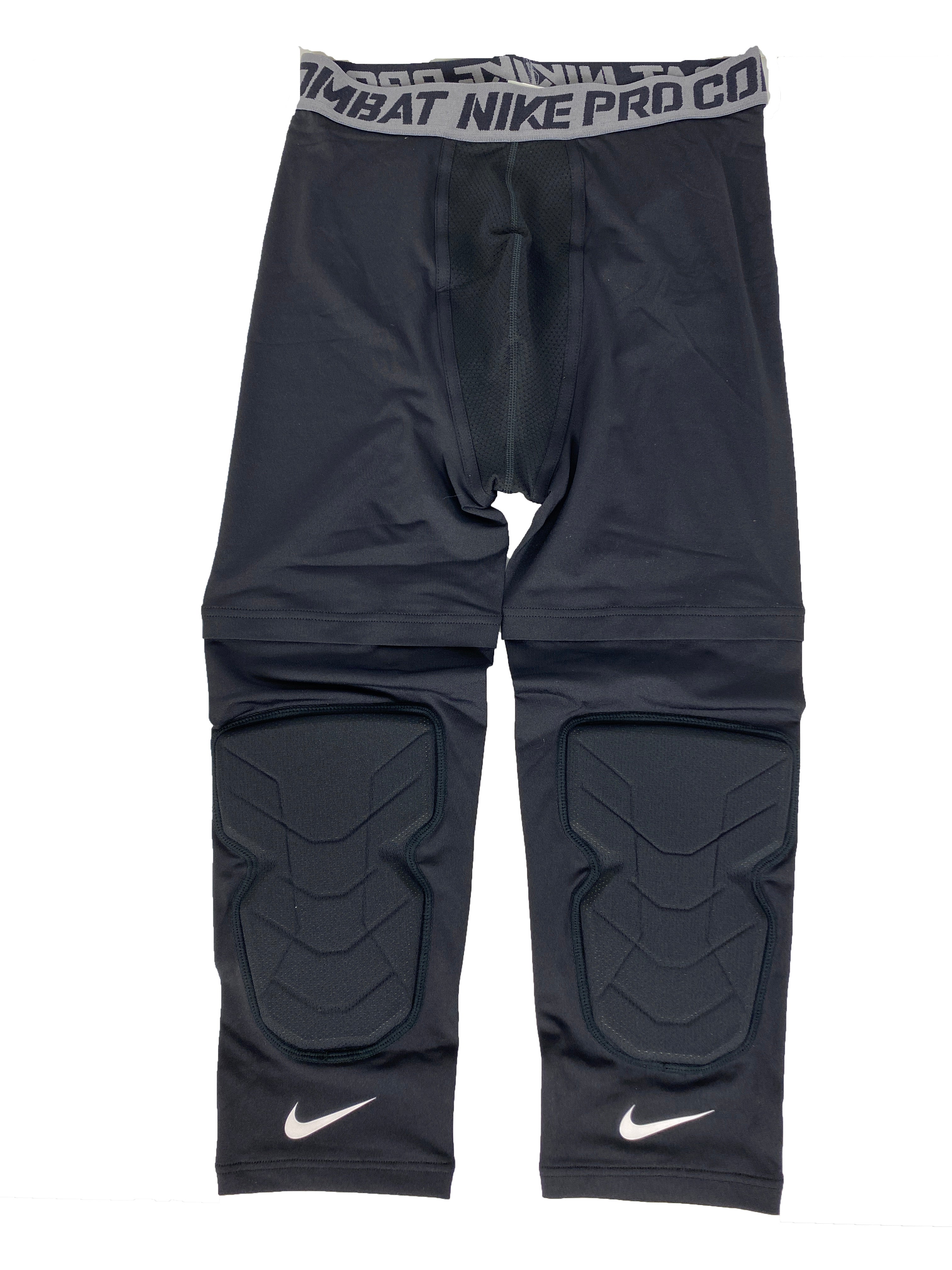 Nike Pro Black Compression Tights Leggings Knee Pads Men’s L *NEW*