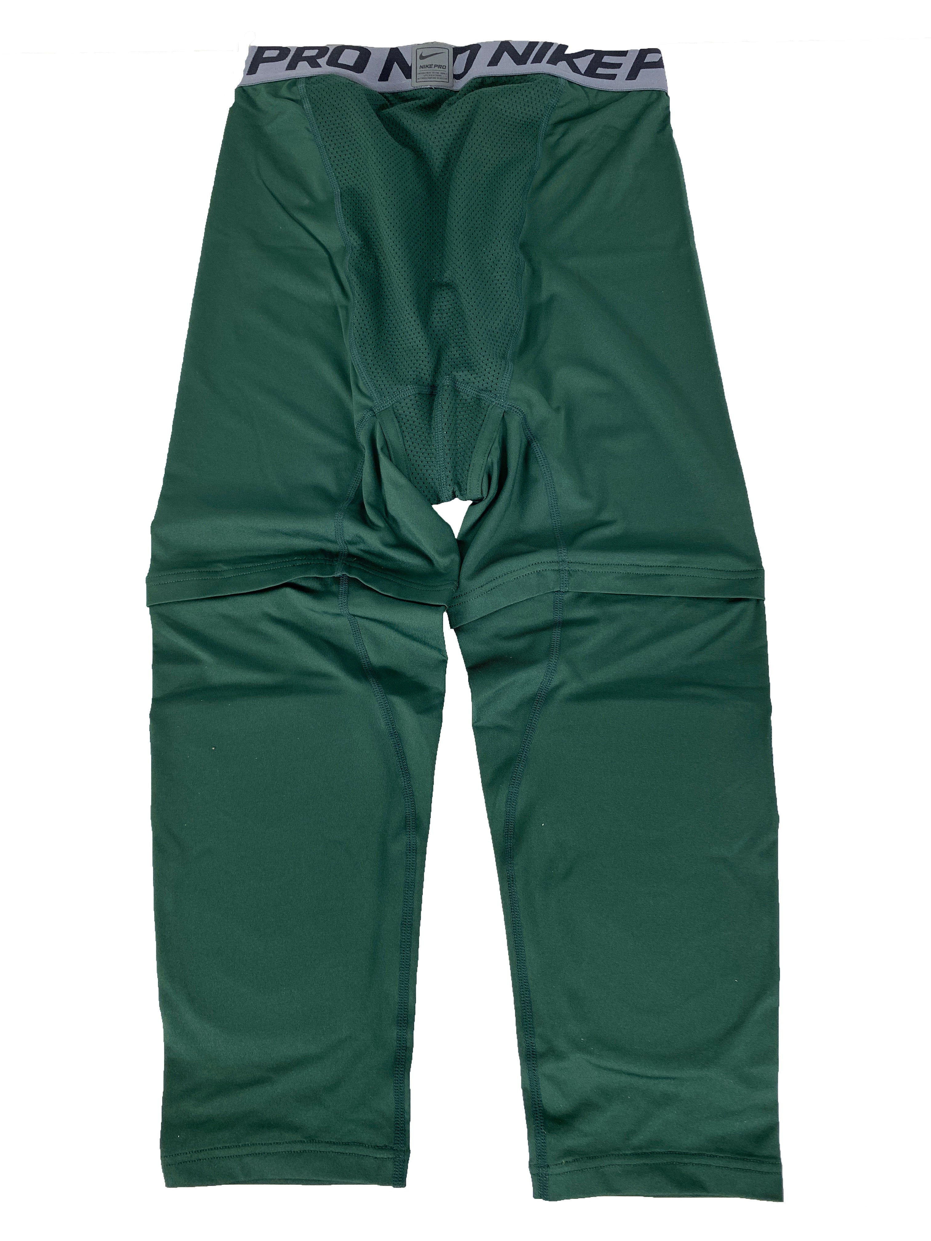 Nike Pro Green Compression Tights Leggings Knee Pads Men’s M *NEW*