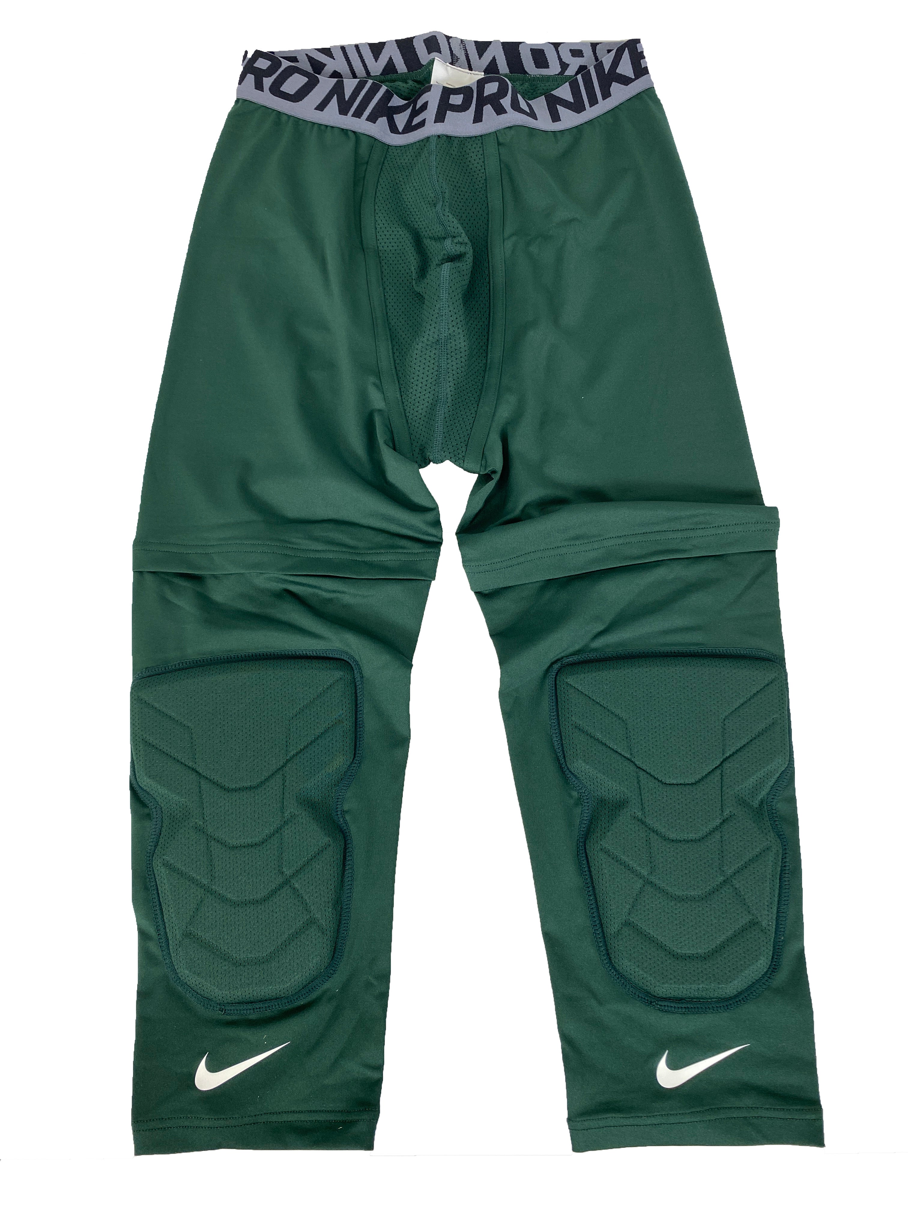 Nike Pro Green Compression Tights Leggings Knee Pads Men’s M *NEW*