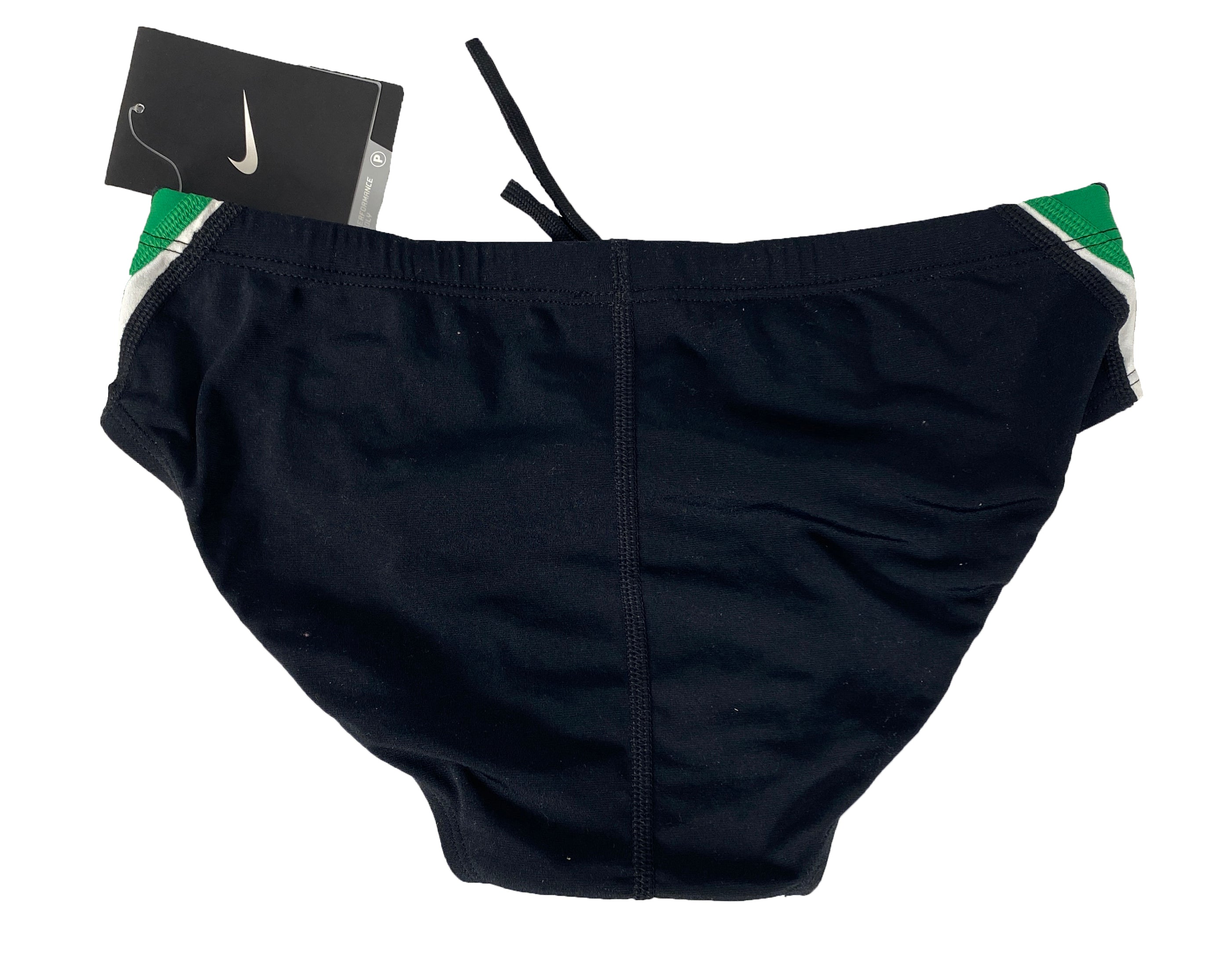 Nike Swim MSU Black Swim Briefs with Green and White Stripes Men's Size 30