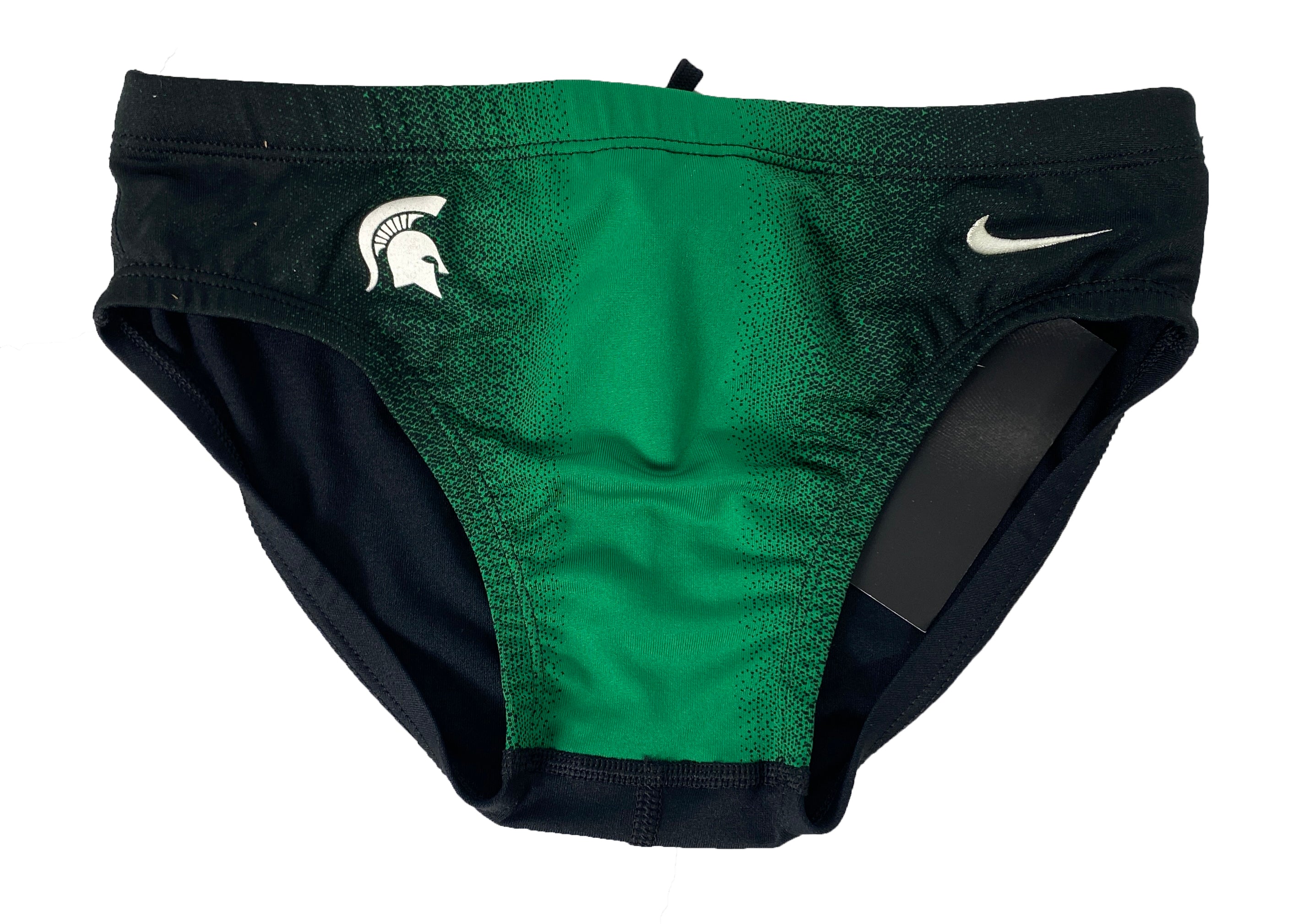 Nike Swim MSU Green and Black Gradient Swim Briefs Men's Size 30
