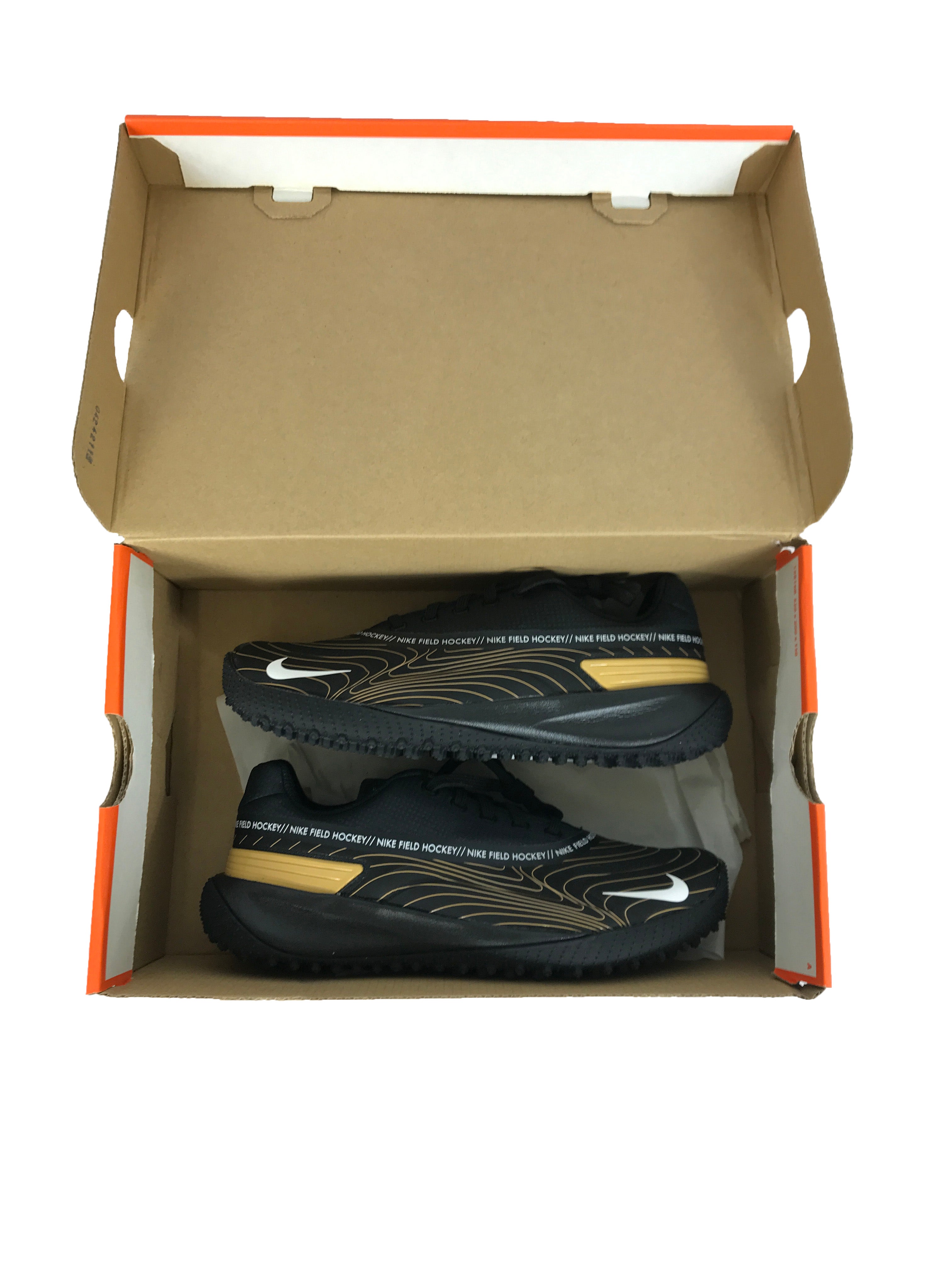 Nike Vapor Drive Black, White and Gold Field Hockey Cleats Women's Size 7.5 Men's Size 6