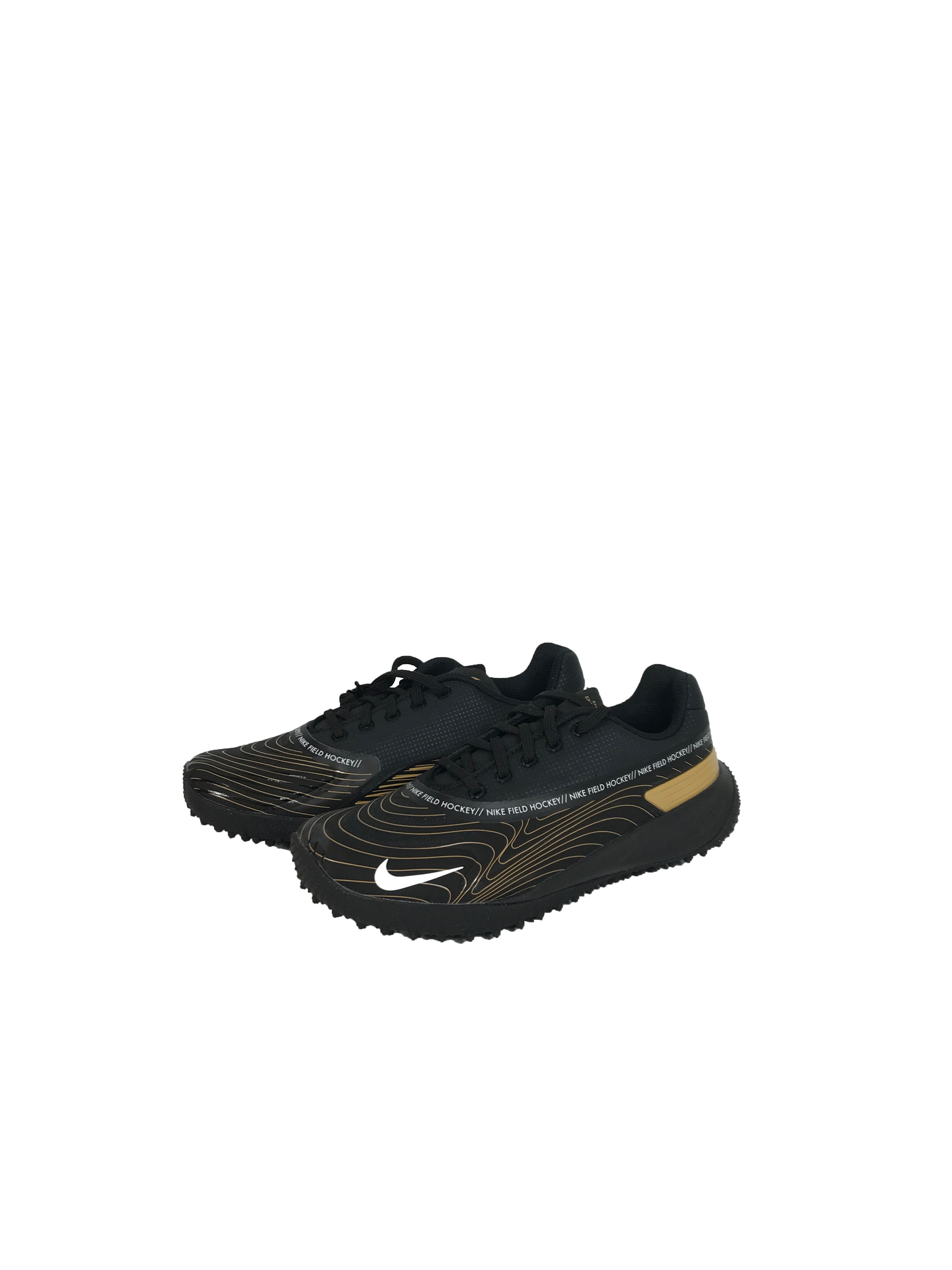 Nike Vapor Drive Black, White and Gold Field Hockey Cleats Women's Size 7.5 Men's Size 6