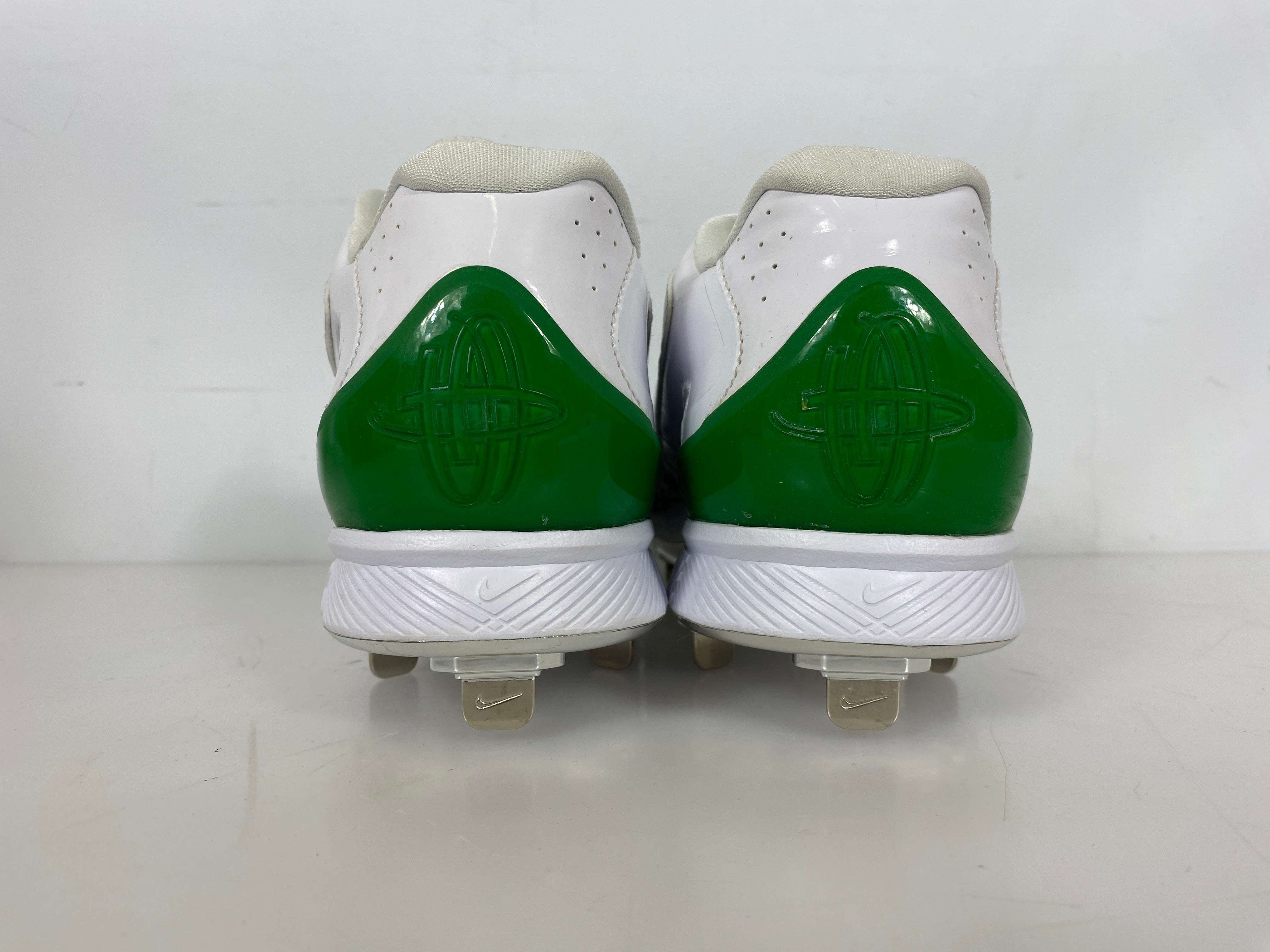 Nike White and Green Alpha Hurache Elite 2 Low Baseball Cleats Men's Size 16