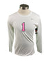 Nike White Breast Cancer Awareness Volleyball Long Sleeve Jersey #1 Women's Size L