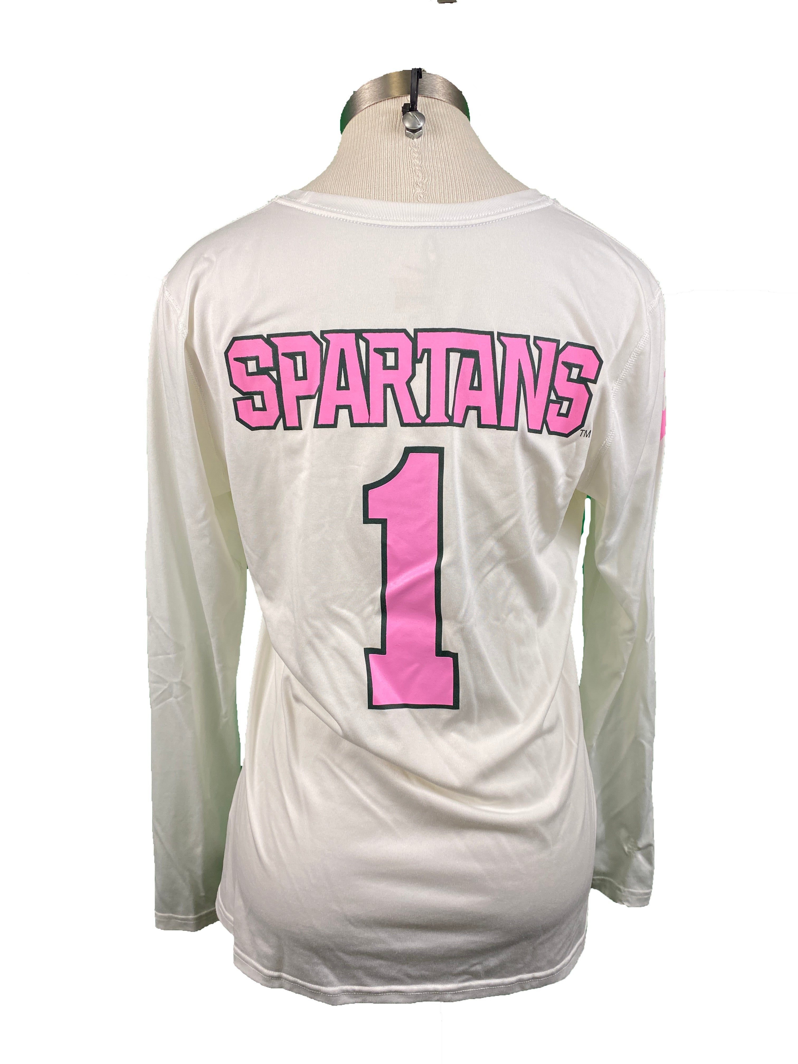 Nike White Breast Cancer Awareness Volleyball Long Sleeve Jersey #1 Women's Size M