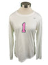 Nike White Breast Cancer Awareness Volleyball Long Sleeve Jersey #1 Women's Size M