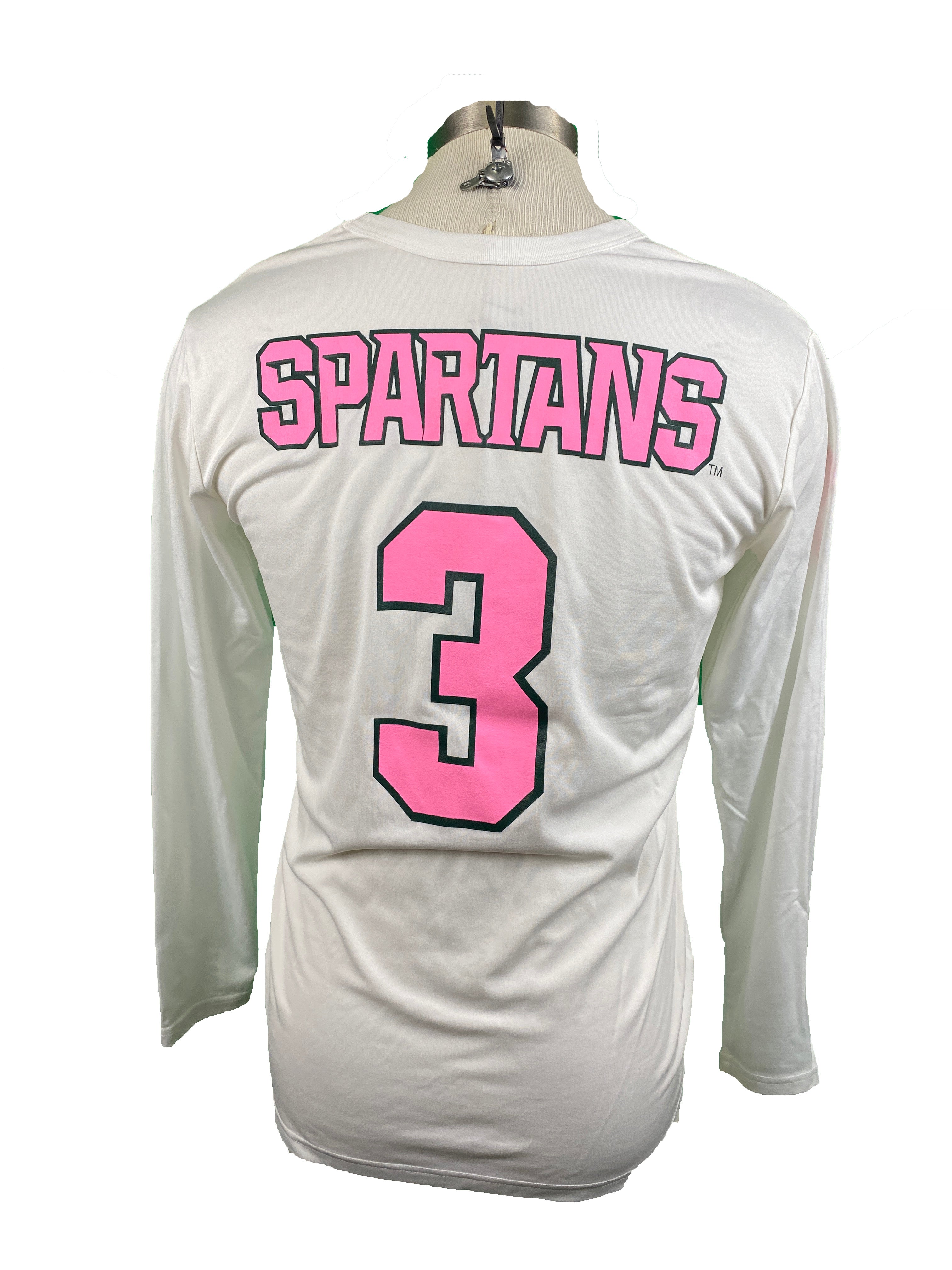 Nike White Breast Cancer Awareness Volleyball Long Sleeve Jersey #3 Women's Size L