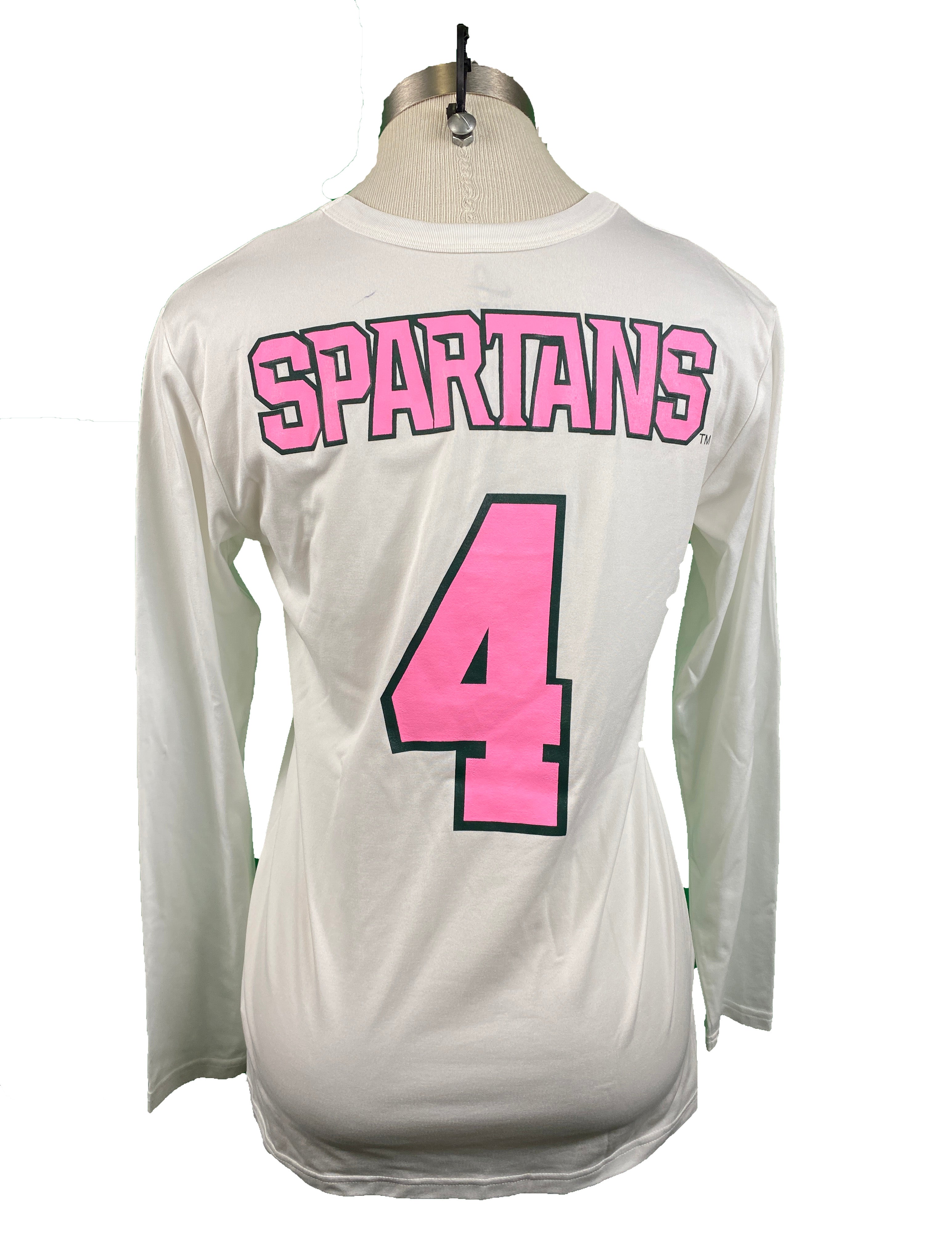 Nike White Breast Cancer Awareness Volleyball Long Sleeve Jersey #4 Women's Size M