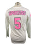 Nike White Breast Cancer Awareness Volleyball Long Sleeve Jersey #5 Women's Size XL