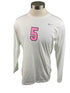 Nike White Breast Cancer Awareness Volleyball Long Sleeve Jersey #5 Women's Size XL