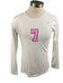 Nike White Breast Cancer Awareness Volleyball Long Sleeve Jersey #7 Women's Size M