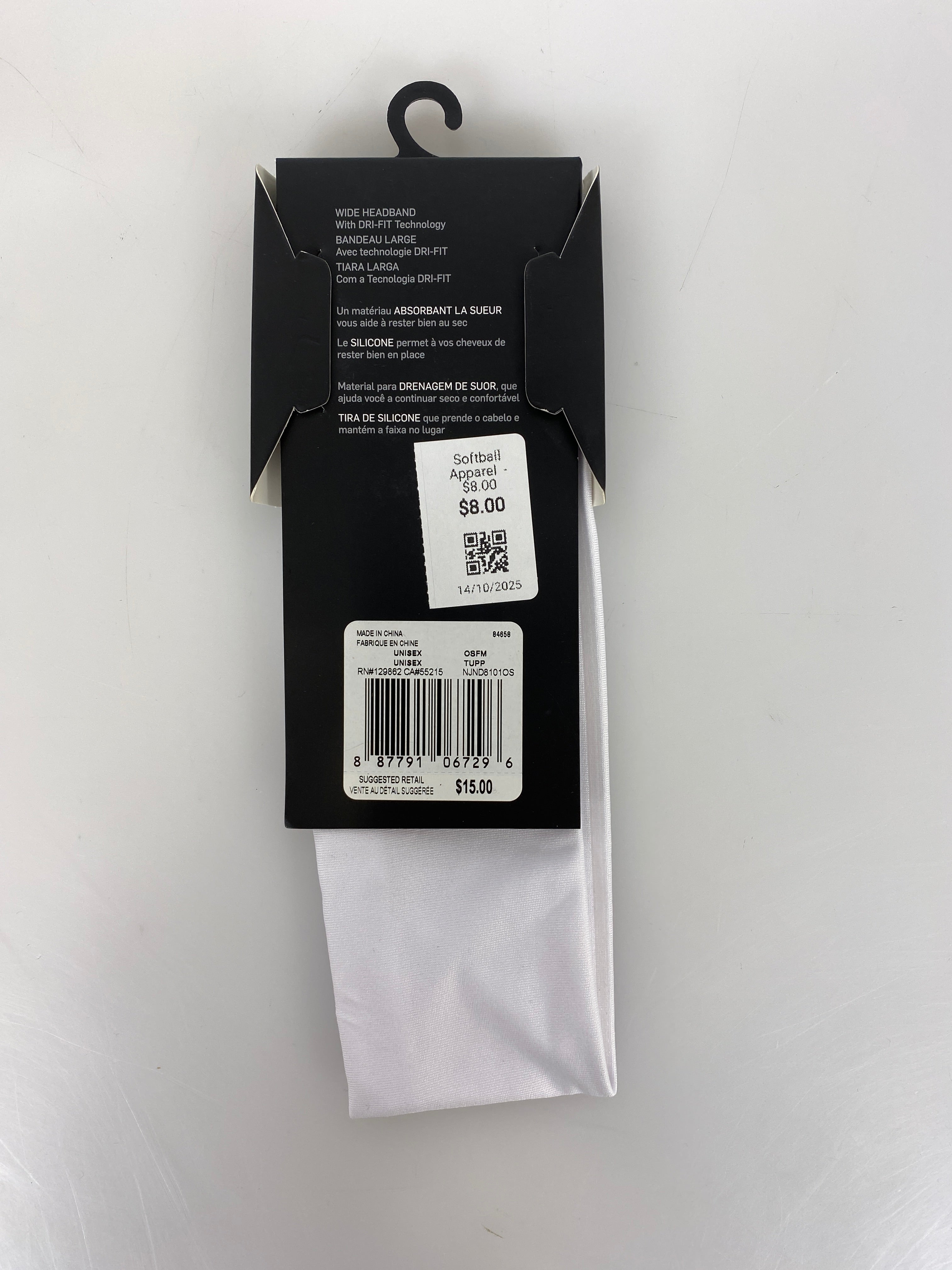 Nike White Dry Wide Headband