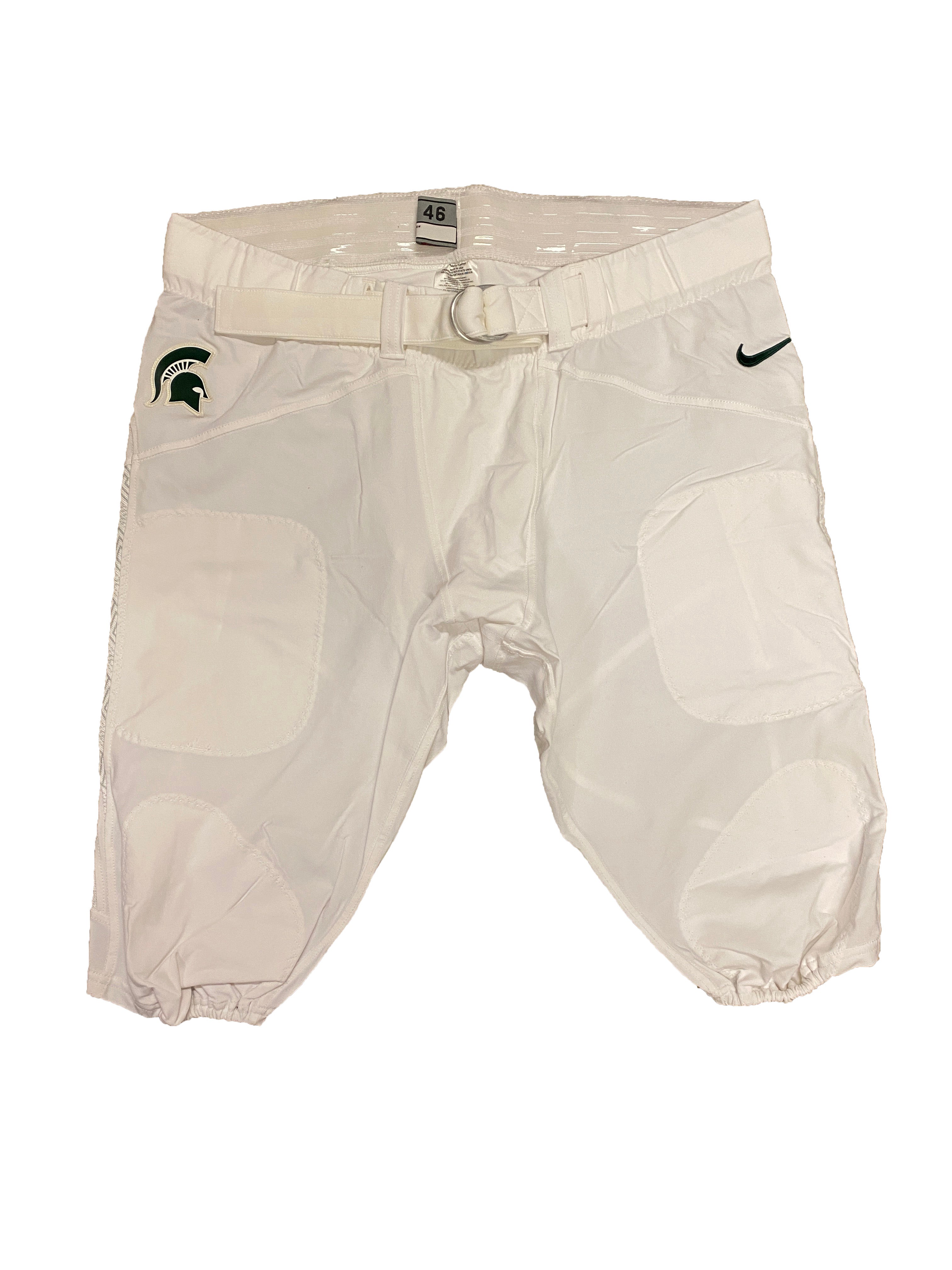 Nike White MSU Silver Greek Key Football Game Pants Men's Size 48