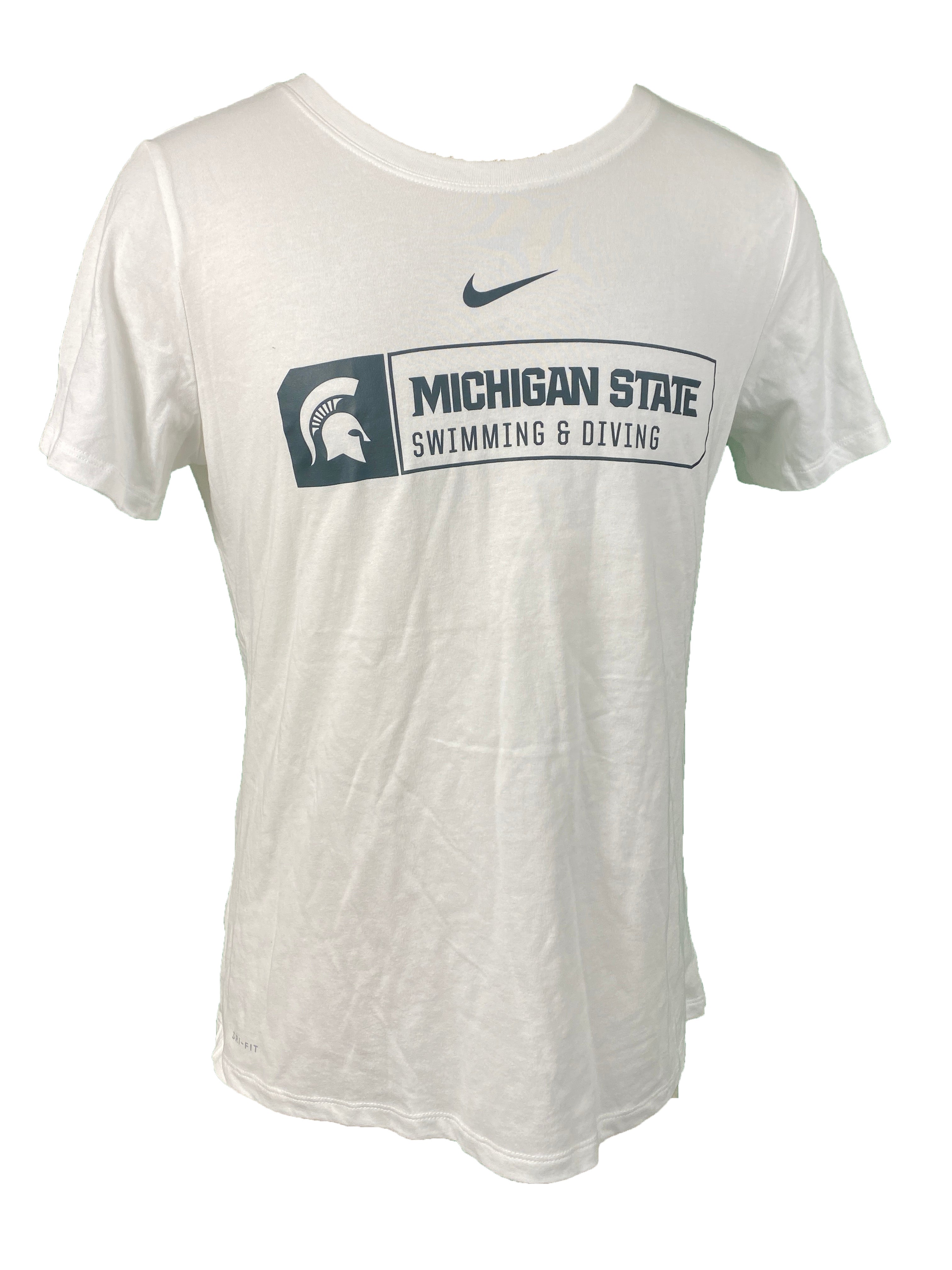Nike White MSU Swimming and Diving T-Shirt Women's Size L