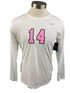 Nike White Spartan Brest Cancer Awareness Volleyball Long Sleeve Jersey #14 Women's Size L