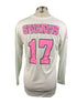 Nike White Spartan Brest Cancer Awareness Volleyball Long Sleeve Jersey #17 Women's Size XL