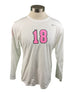 Nike White Spartan Brest Cancer Awareness Volleyball Long Sleeve Jersey #18 Women's Size XL