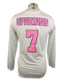 Nike White Spartan Brest Cancer Awareness Volleyball Long Sleeve Jersey #7 Women's Size L