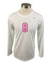 Nike White Spartan Brest Cancer Awareness Volleyball Long Sleeve Jersey #8 Women's Size L