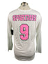 Nike White Spartan Brest Cancer Awareness Volleyball Long Sleeve Jersey #9 Women's Size XL