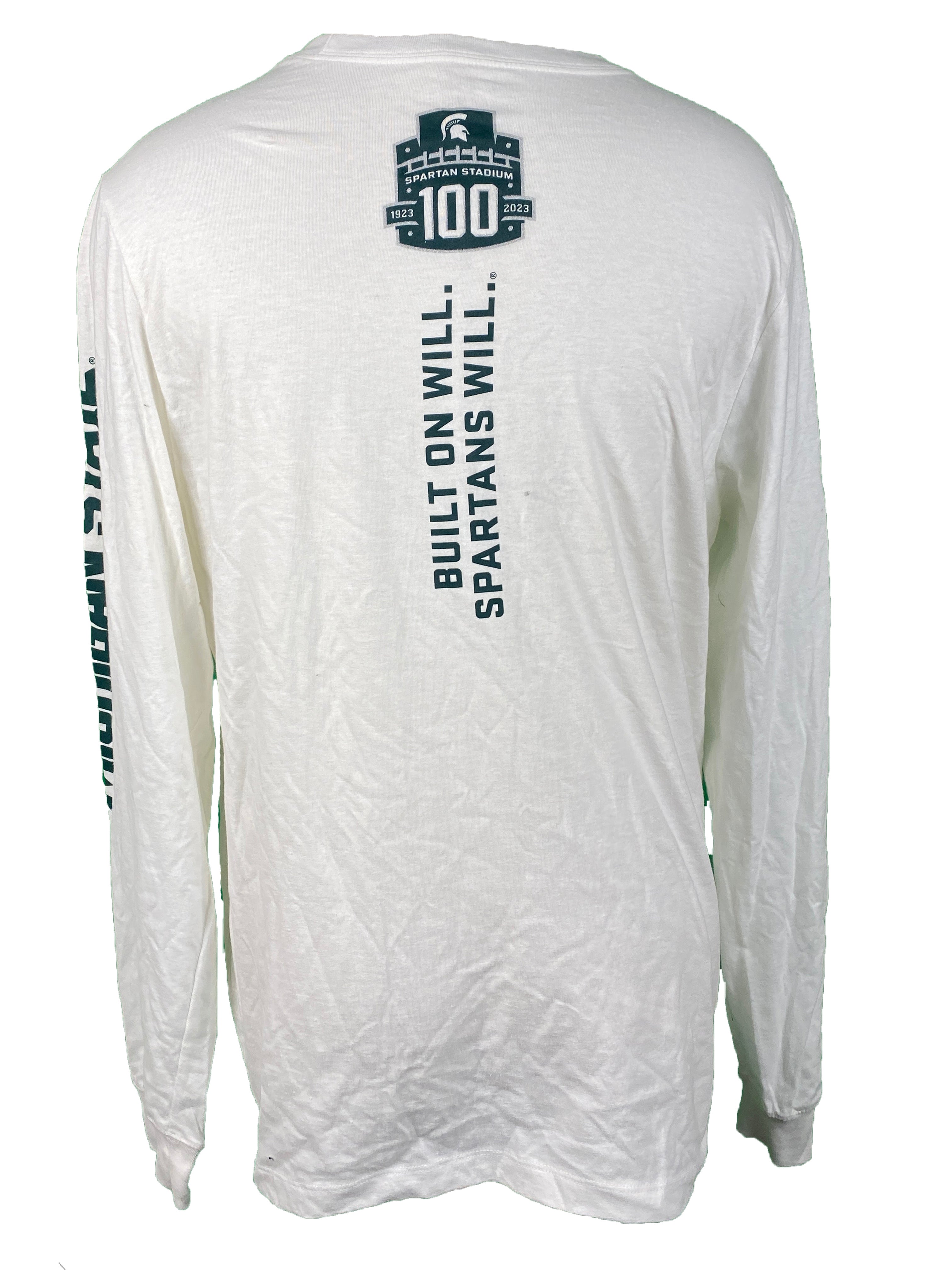 Nike White Spartans 2023 Football Long Sleeve T-Shirt Unisex Size L