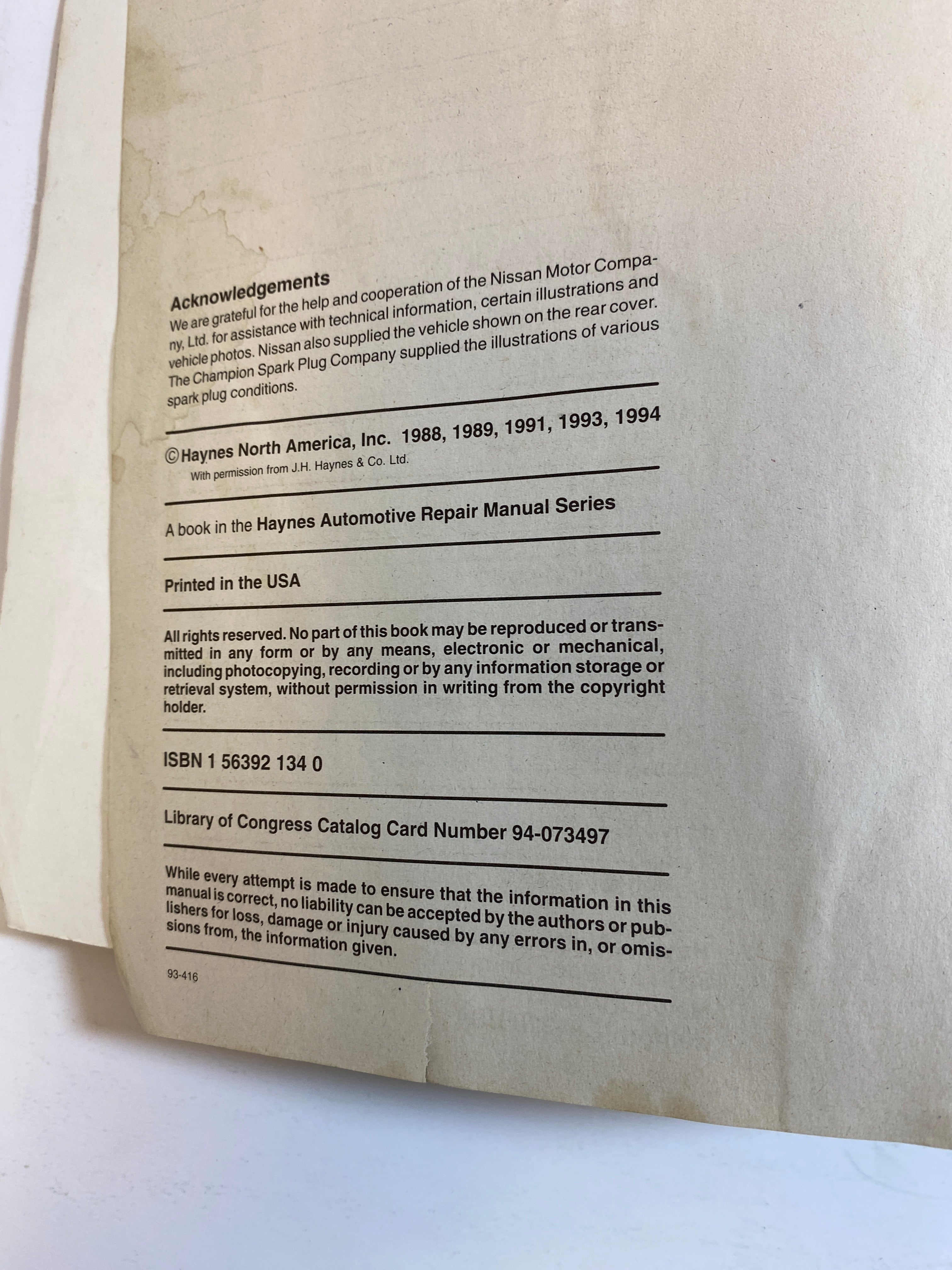 Nissan Pickups/Pathfinder Repair Manual 1980-1995