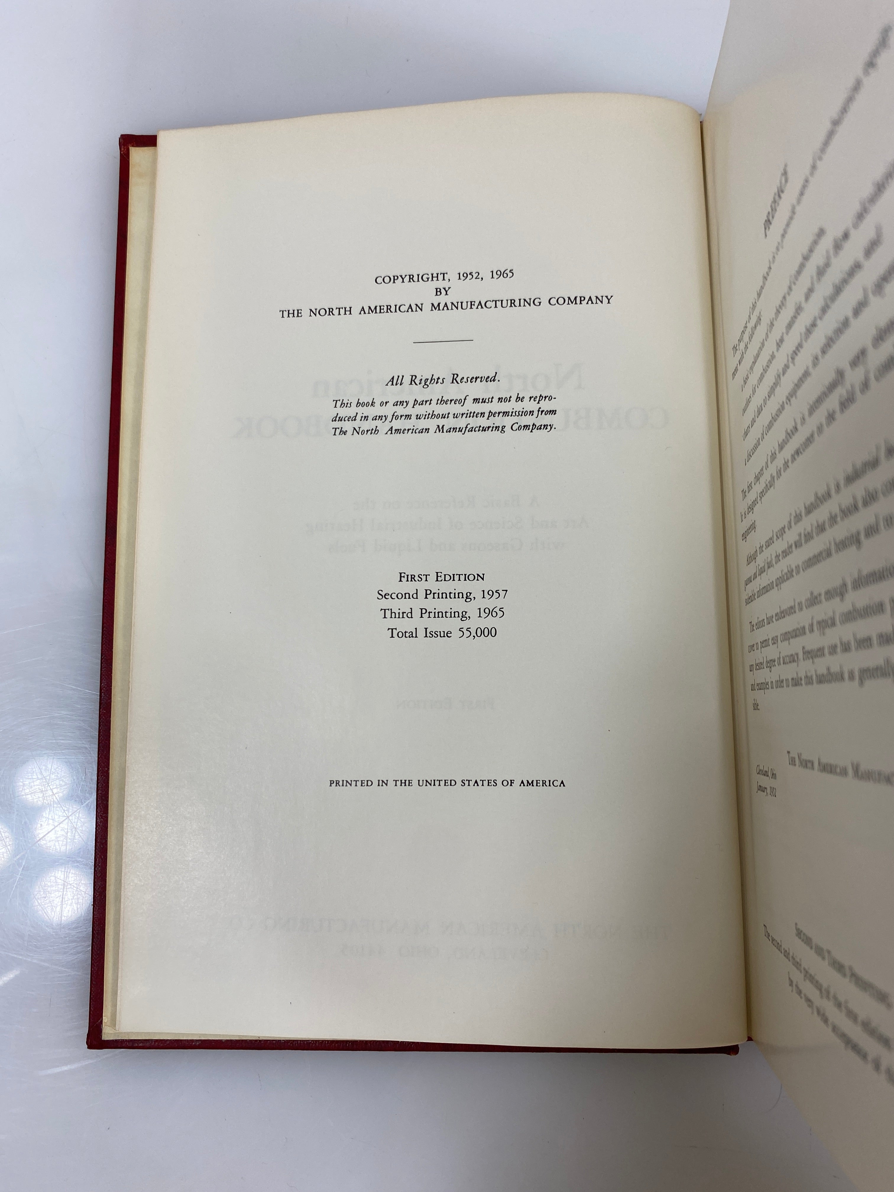 North American Combustion Handbook 1st Ed. 3rd Print 1965 HC