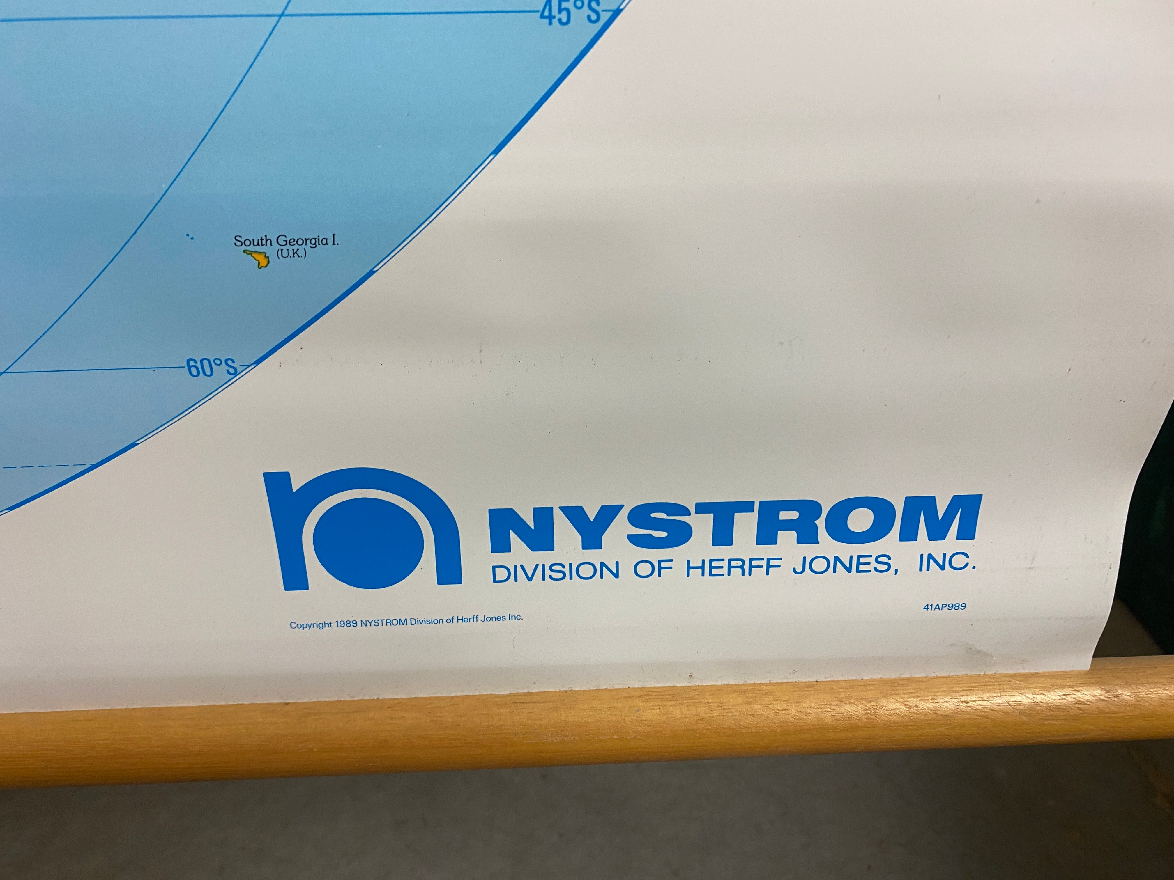 Nystrom Pacific Rim and the World Pull Down Map
