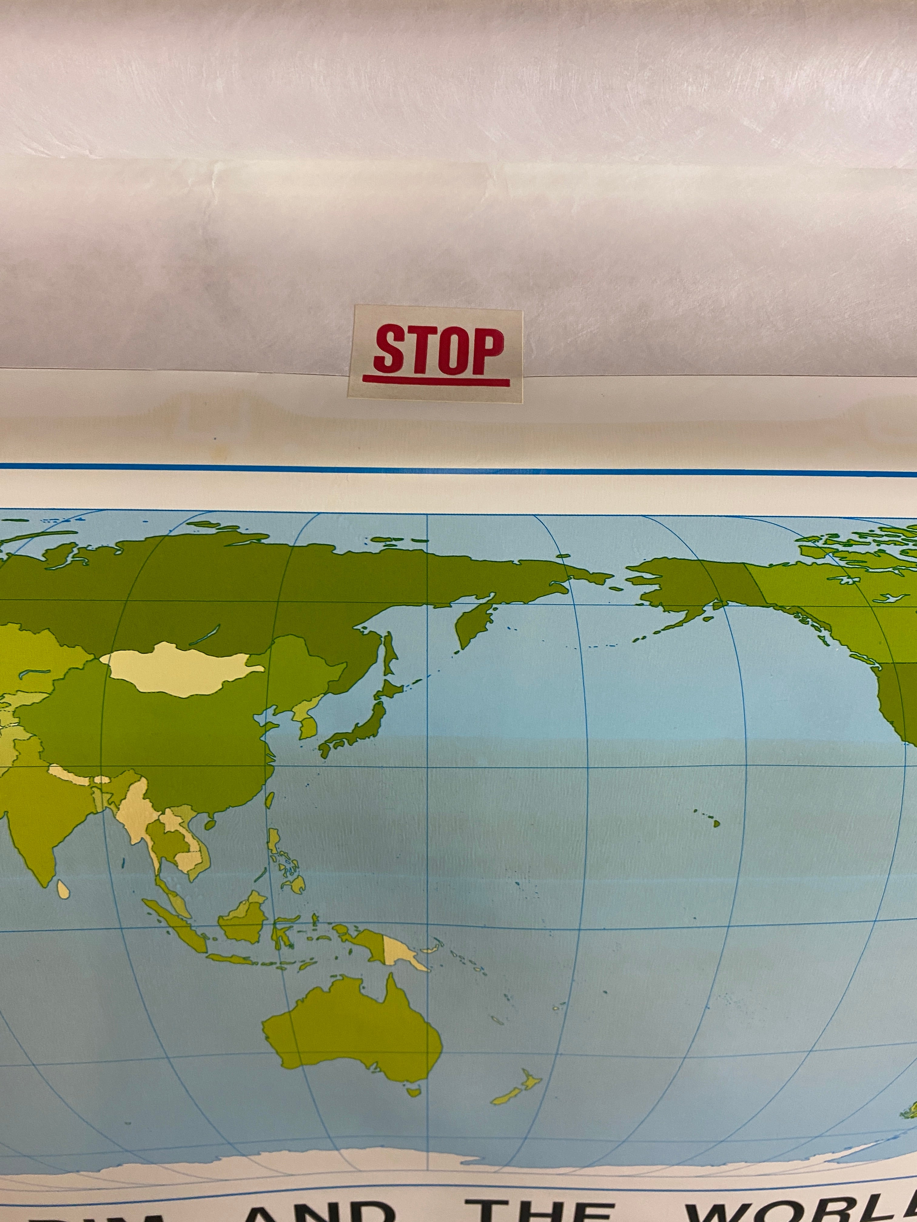 Nystrom Pacific Rim and the World Pull Down Map