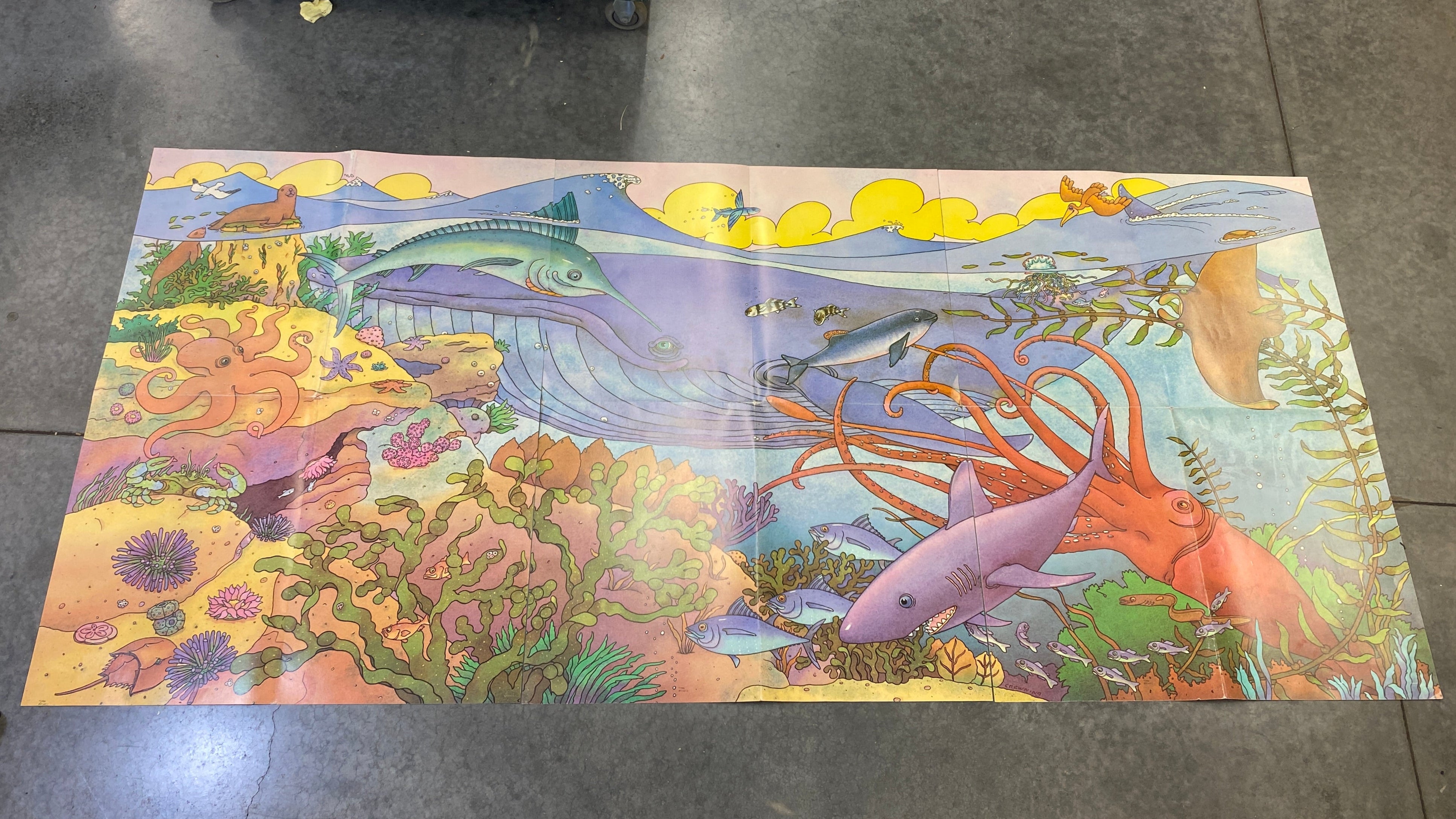 Ocean Life 3 Panel Poster