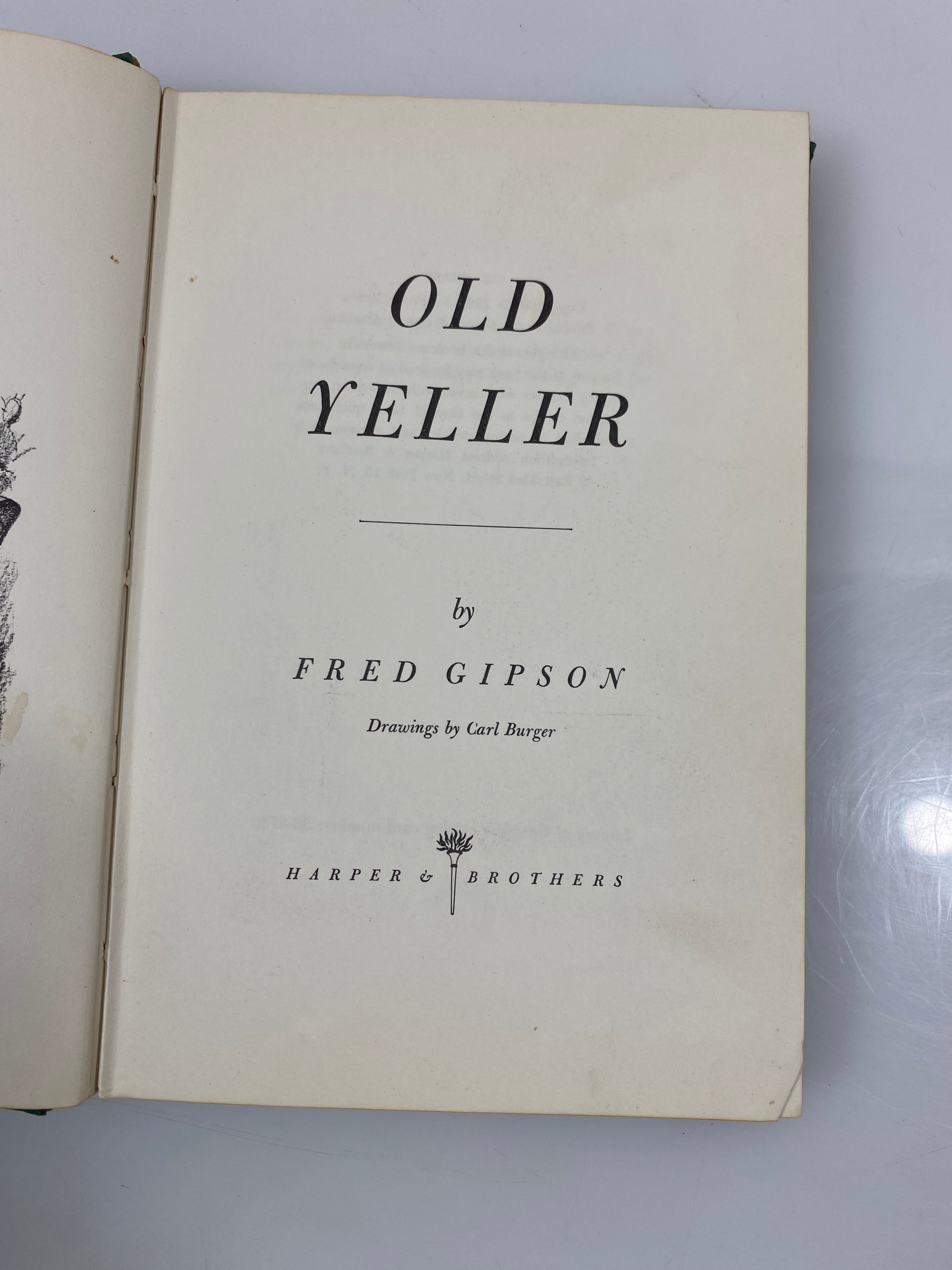 Old Yeller by Fred Gipson 1956 HC