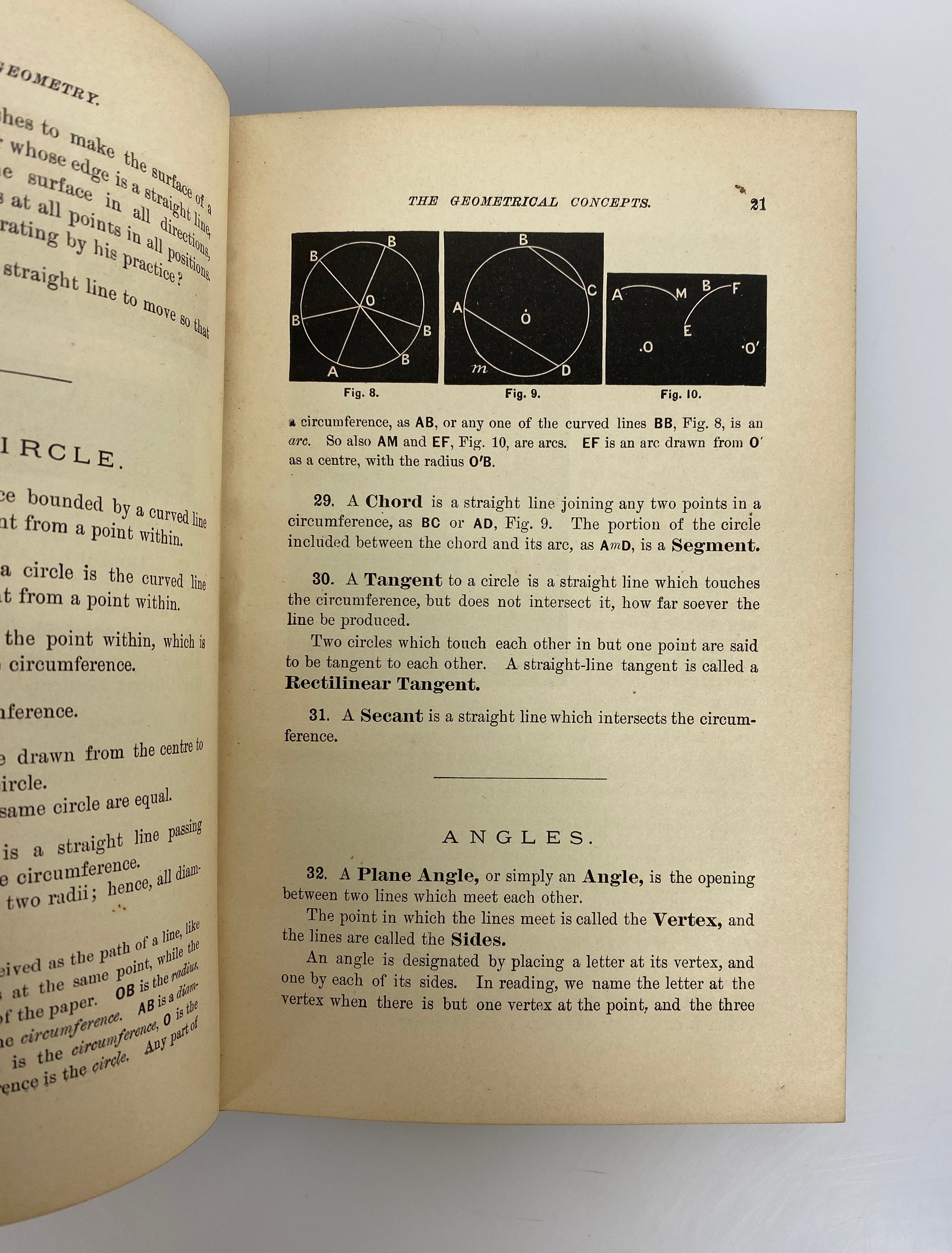 Olney's New Elementary Geometry "New Edition" 1883 Antique HC